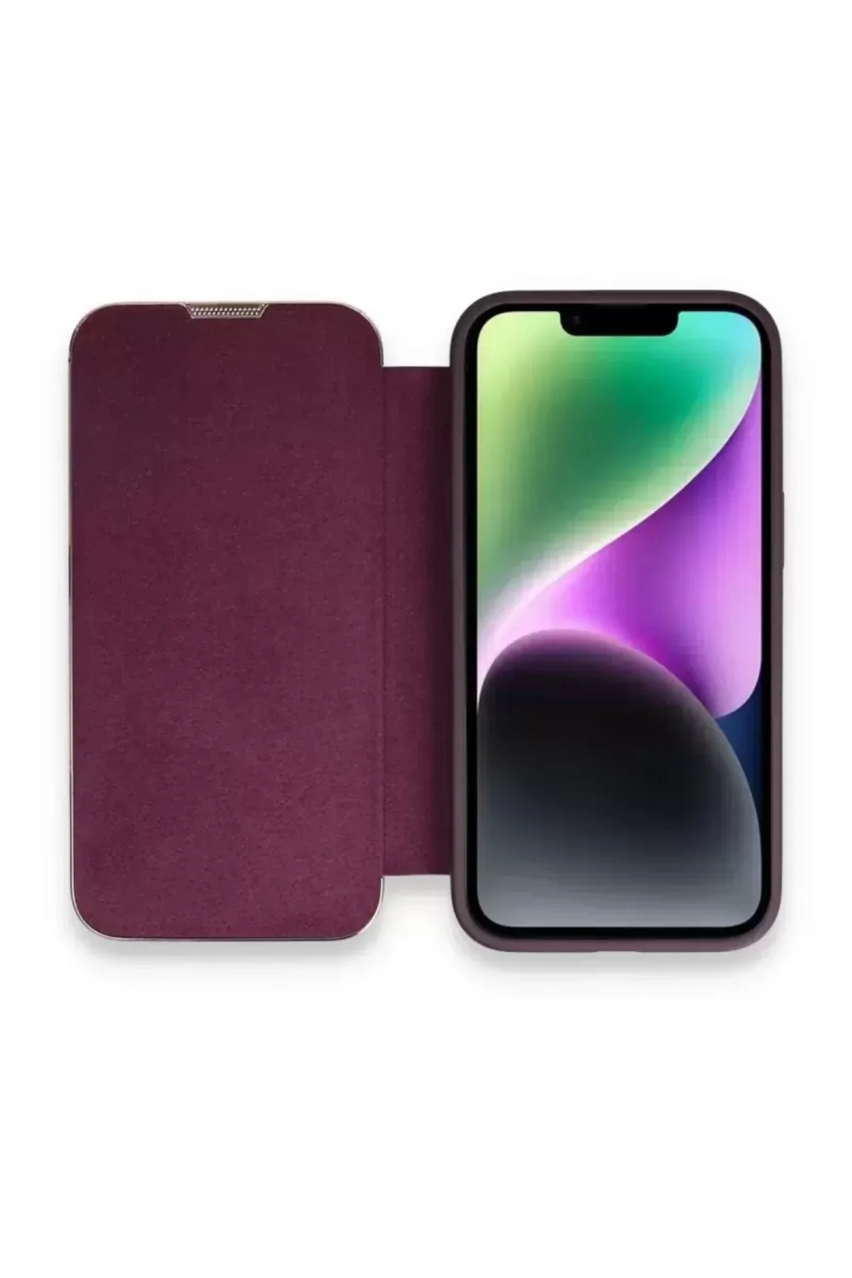 Newface İphone 13 Pro Kılıf Dolpin Kapaklı - Derin Mor