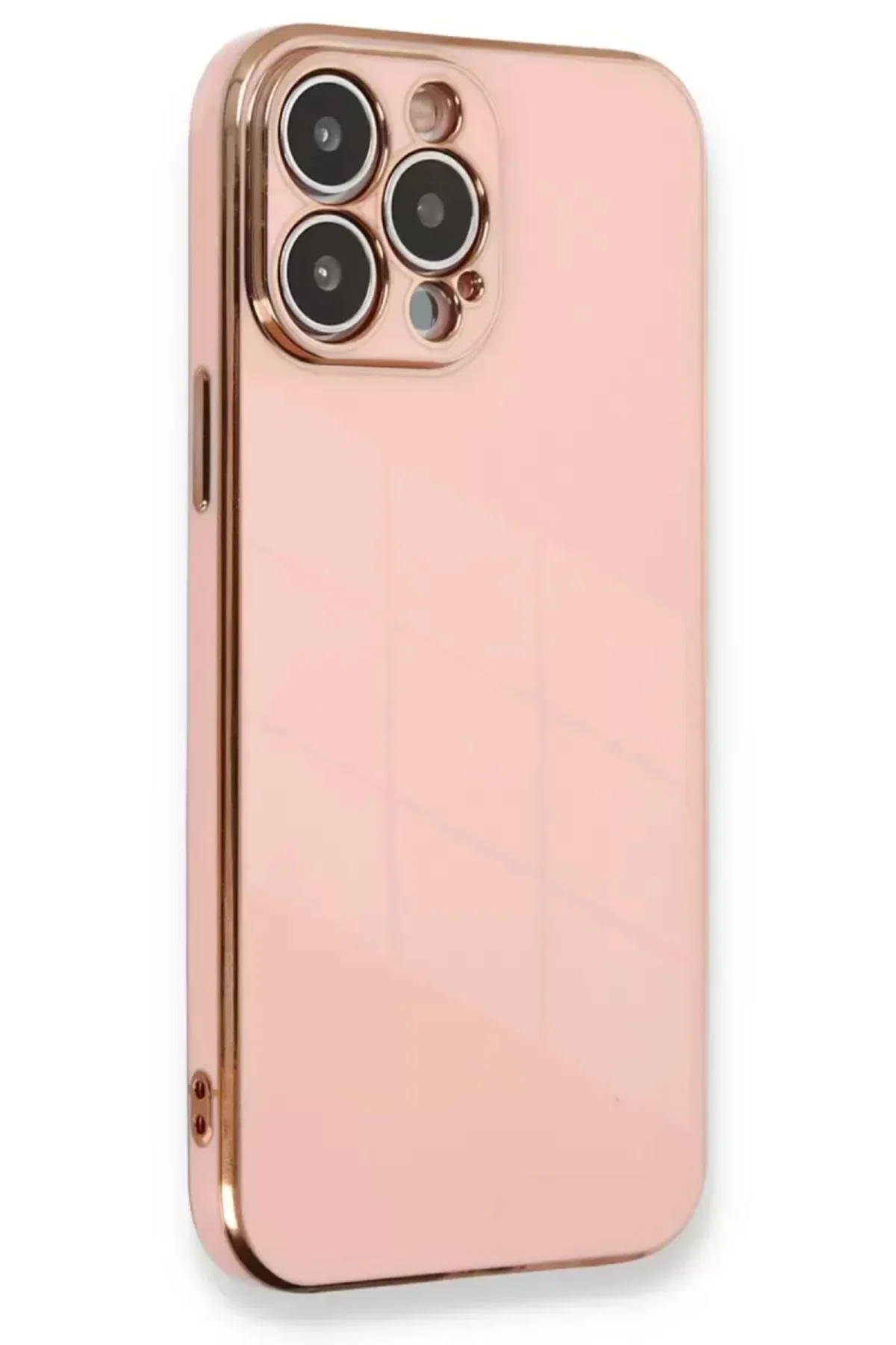 Newface İphone 13 Pro Kılıf Volet Silikon - Pembe