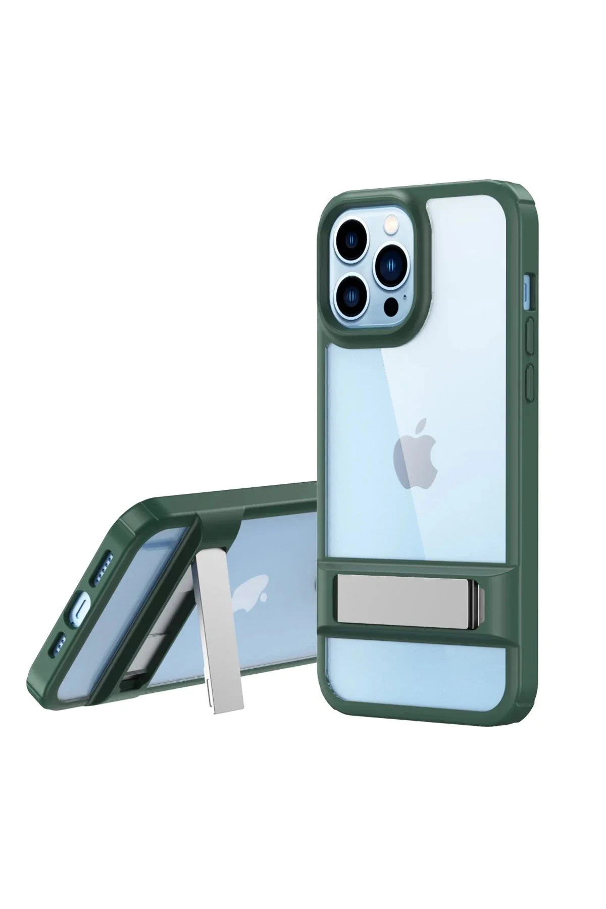 Newface İphone 13 Pro Kılıf Rolet Stand Kapak - Yeşil