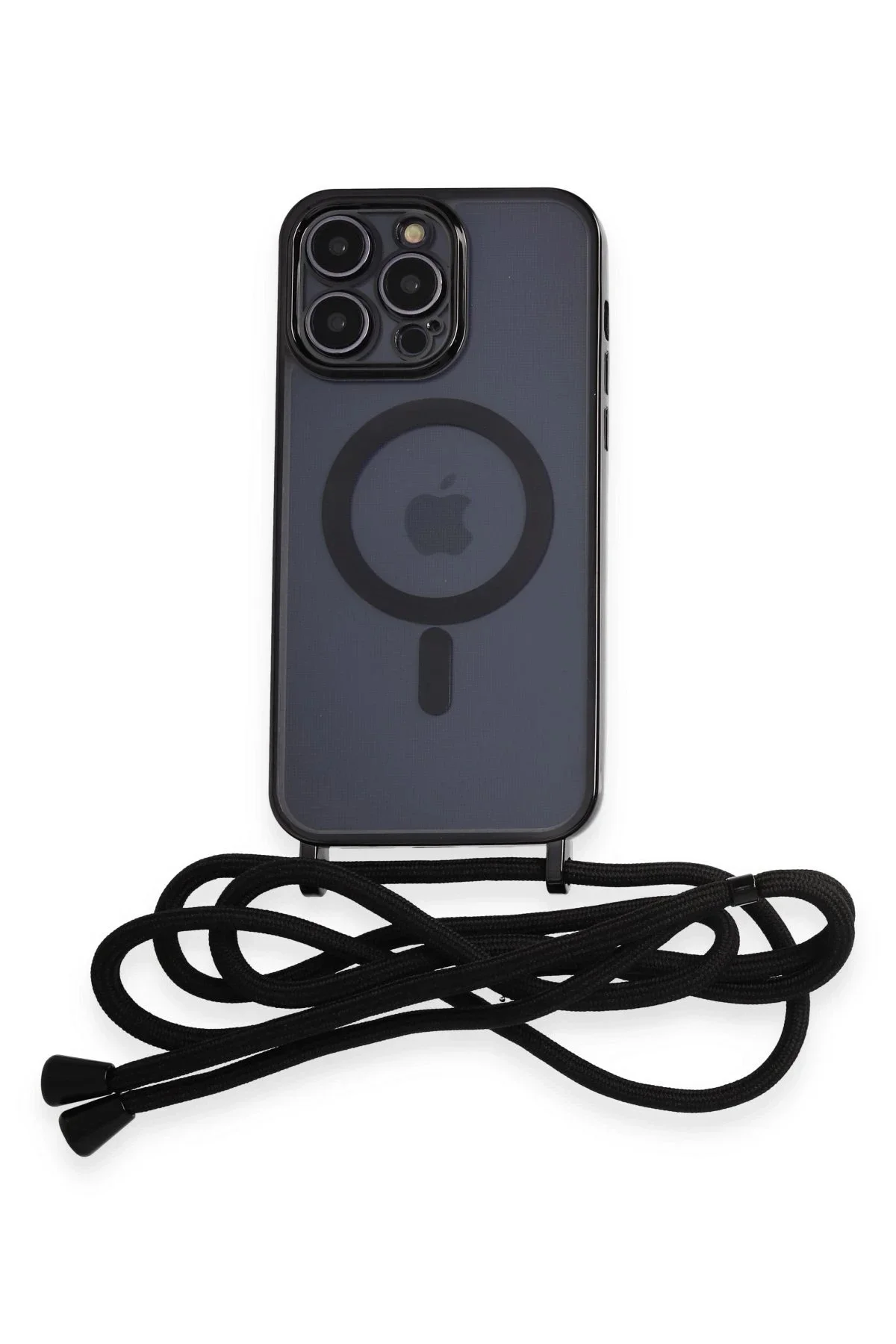 Newface İphone 13 Pro Kılıf Divo Lazer Askılı Magsafe Kapak - Siyah