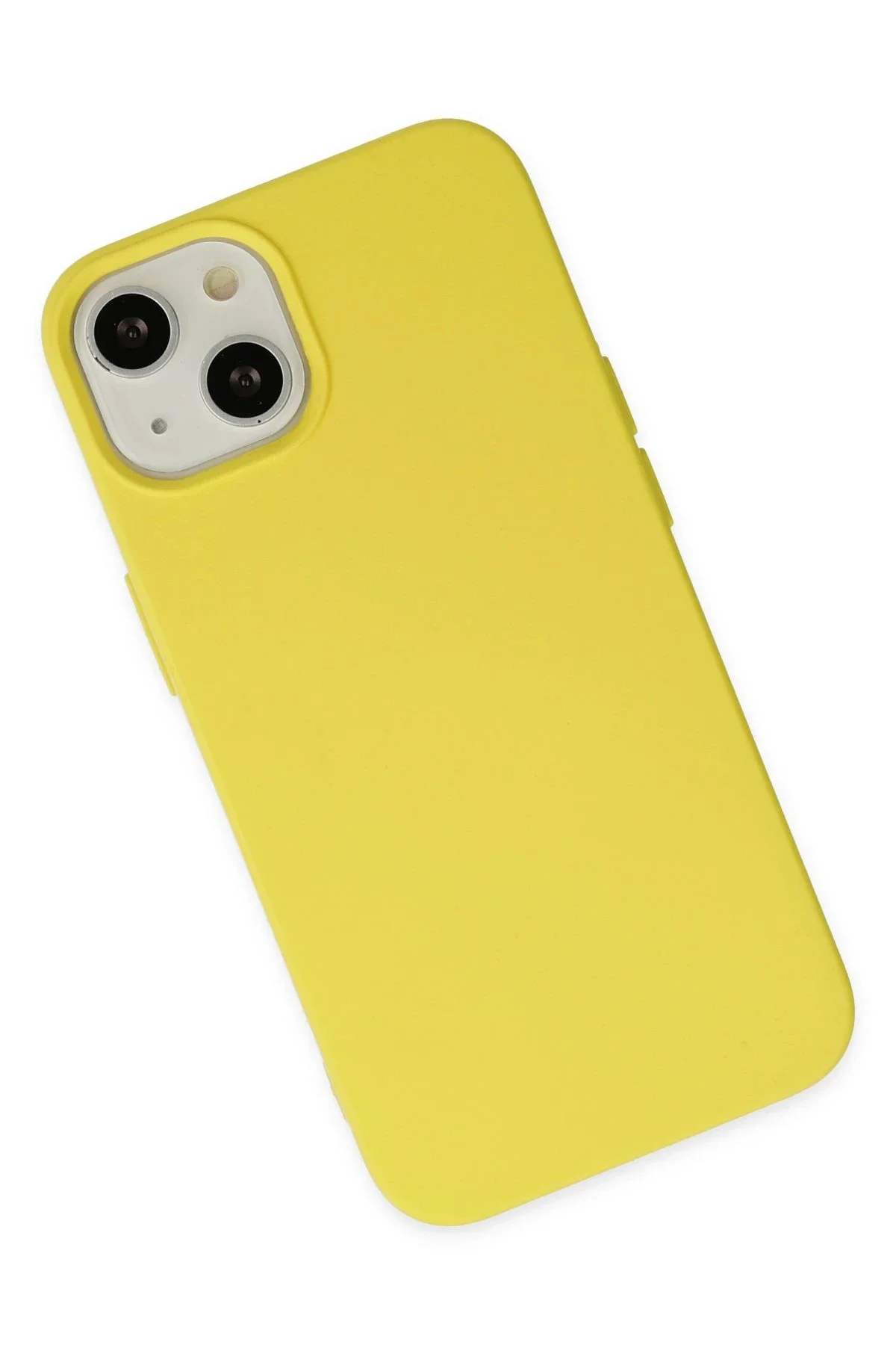 Newface İphone 14 Kılıf Nano İçi Kadife Silikon - Sarı