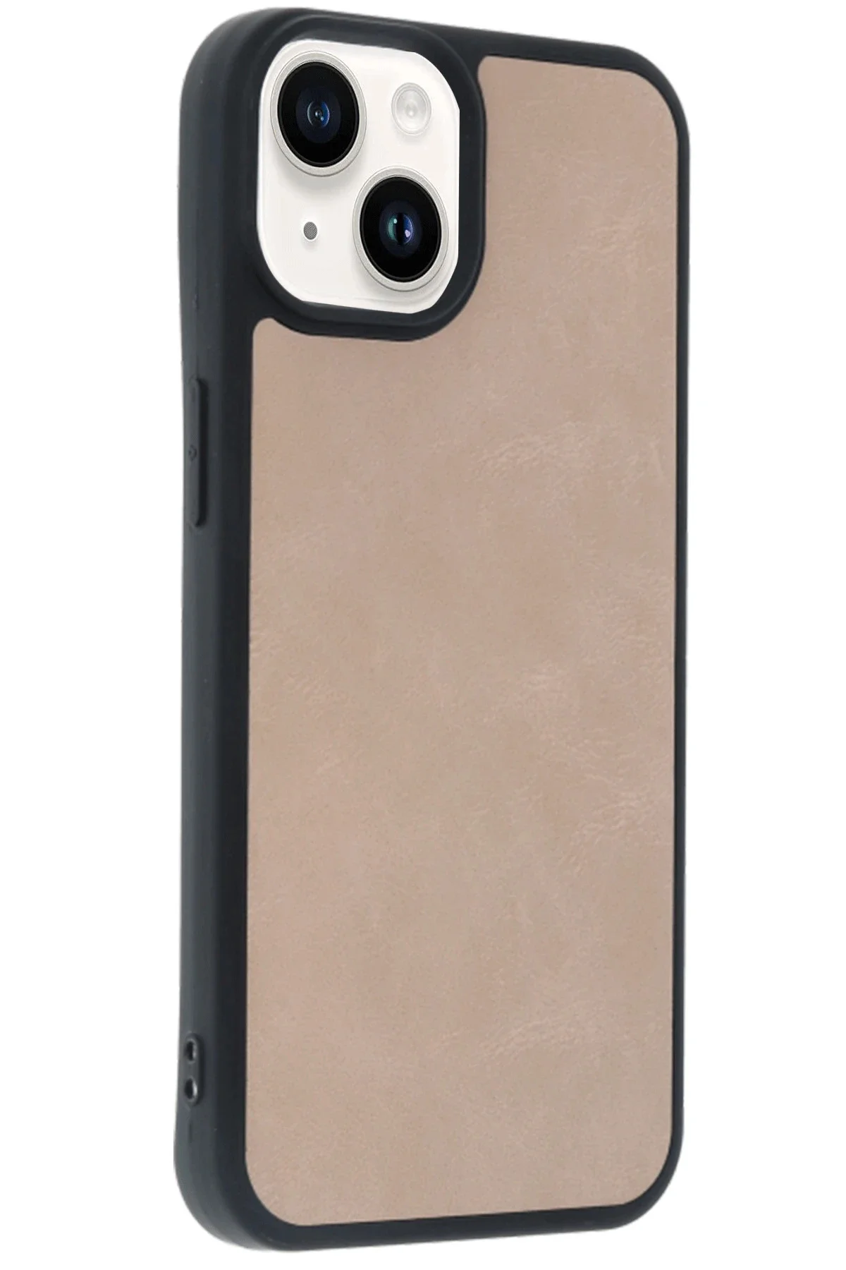 Newface İphone 14 Kılıf Aras Deri Kapak - Pudra