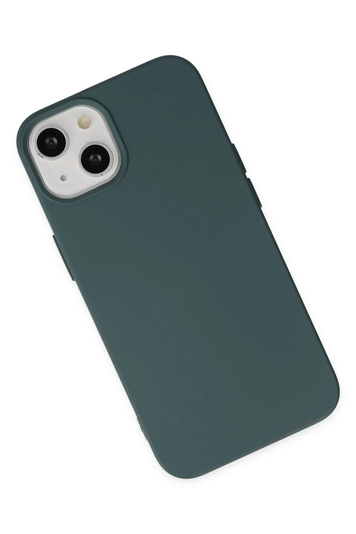 Newface İphone 14 Plus Kılıf Nano İçi Kadife Silikon - Koyu Yeşil