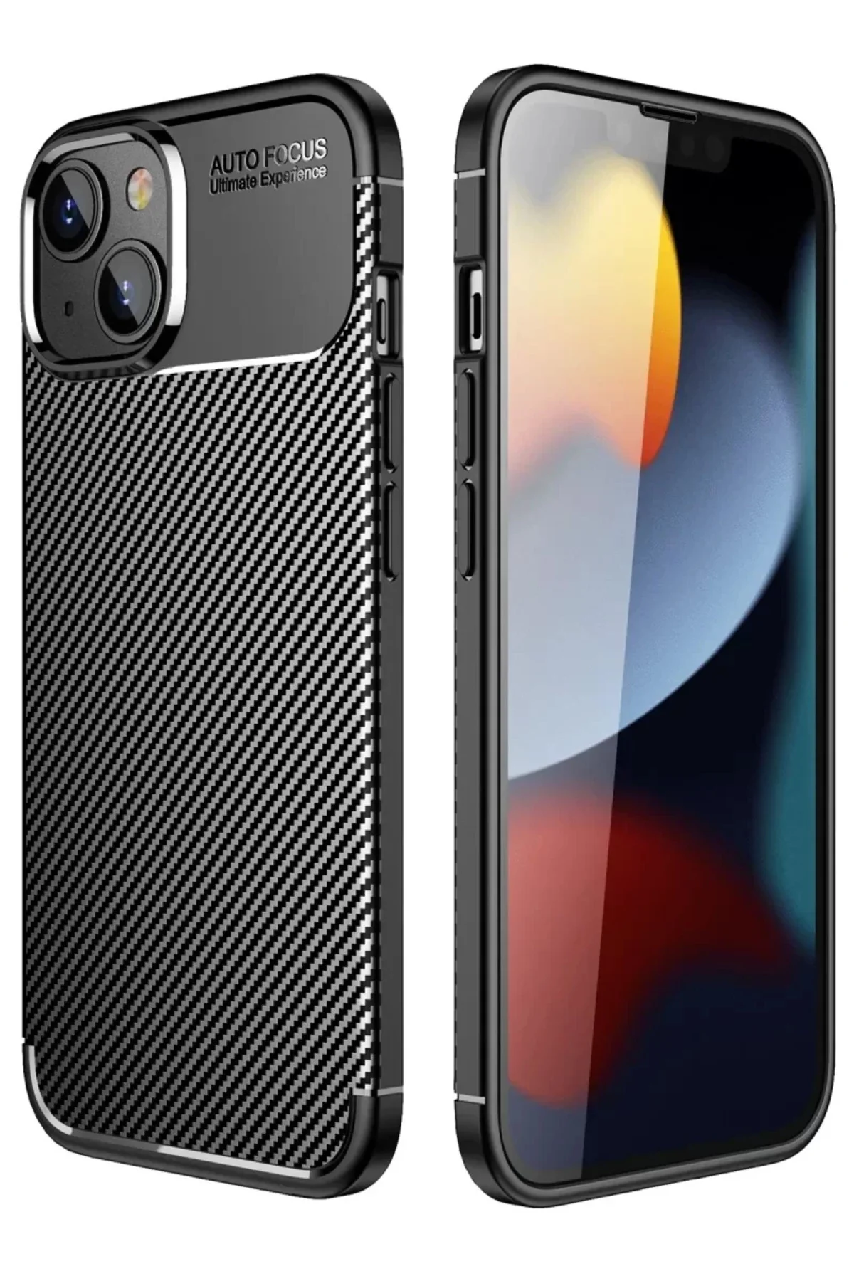 Newface İphone 14 Plus Kılıf Auto Focus Karbon Kapak - Siyah
