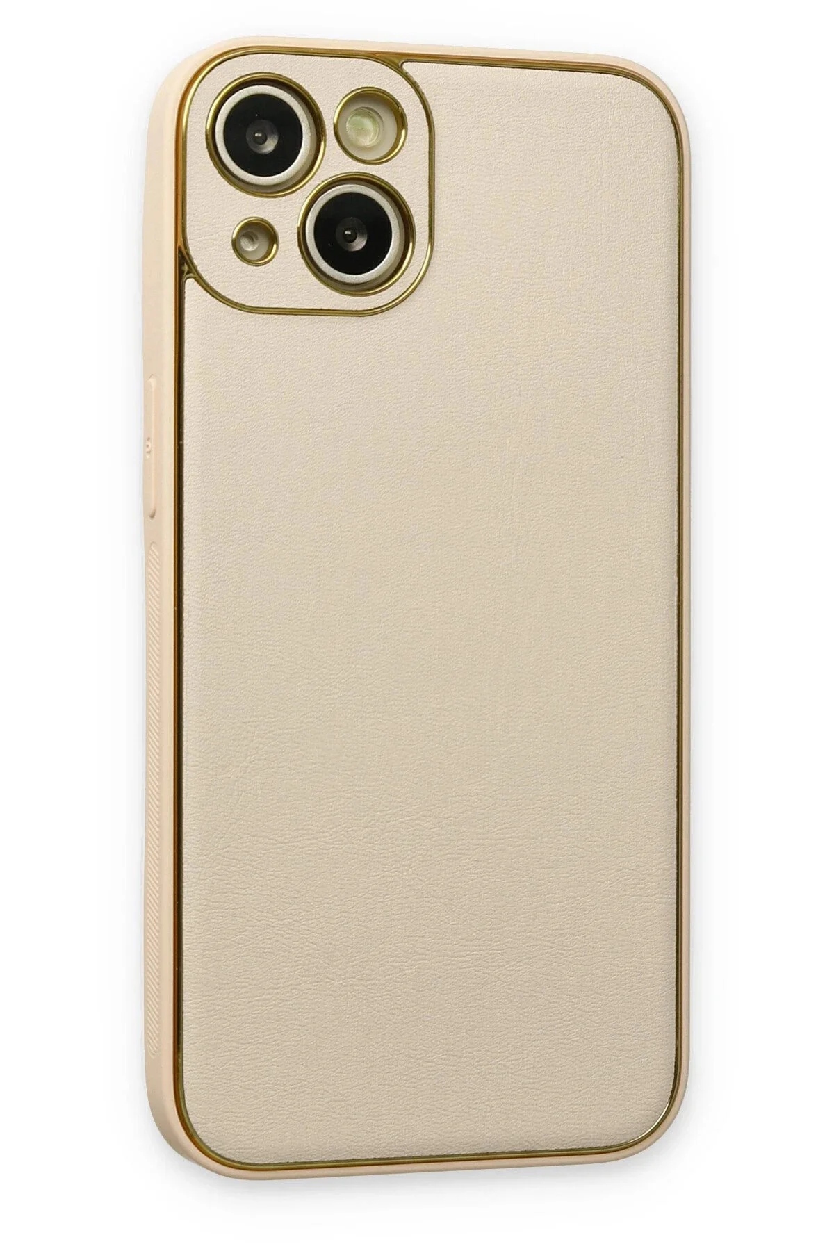 Newface İphone 14 Plus Kılıf Coco Deri Silikon Kapak - Gold