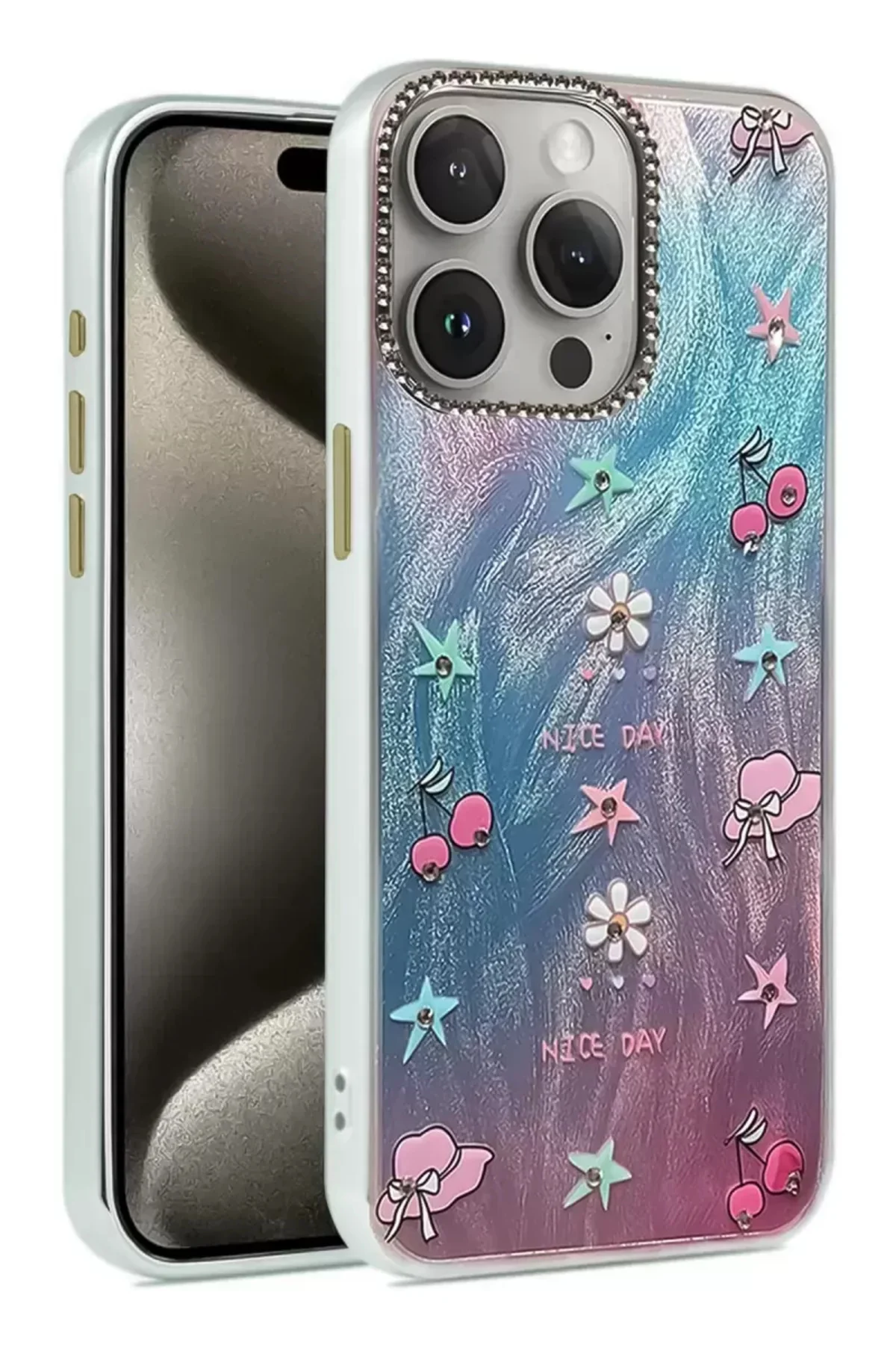 Newface İphone 14 Pro Kılıf Blade Aynalı Desenli Kapak - Desen 4