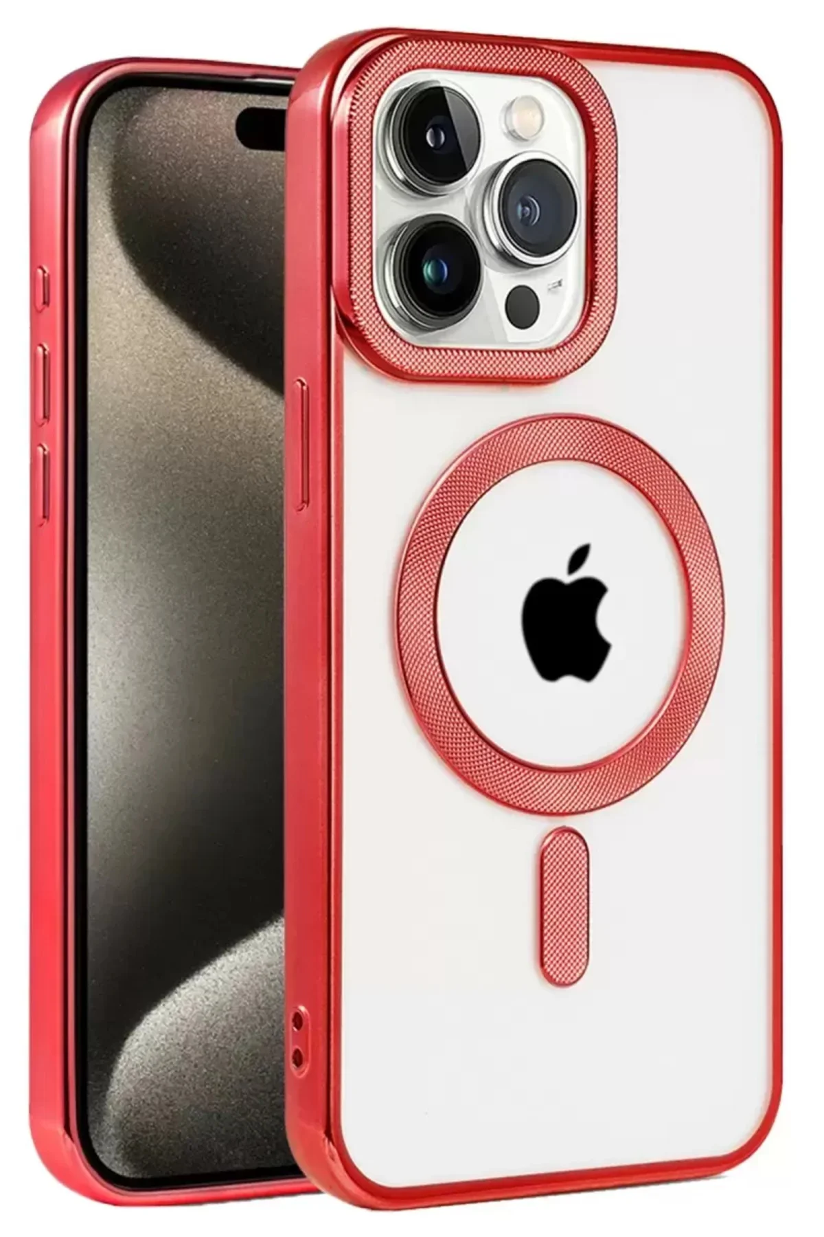 Newface İphone 14 Pro Max Kılıf Kronos Magsafe Kapak - Kırmızı