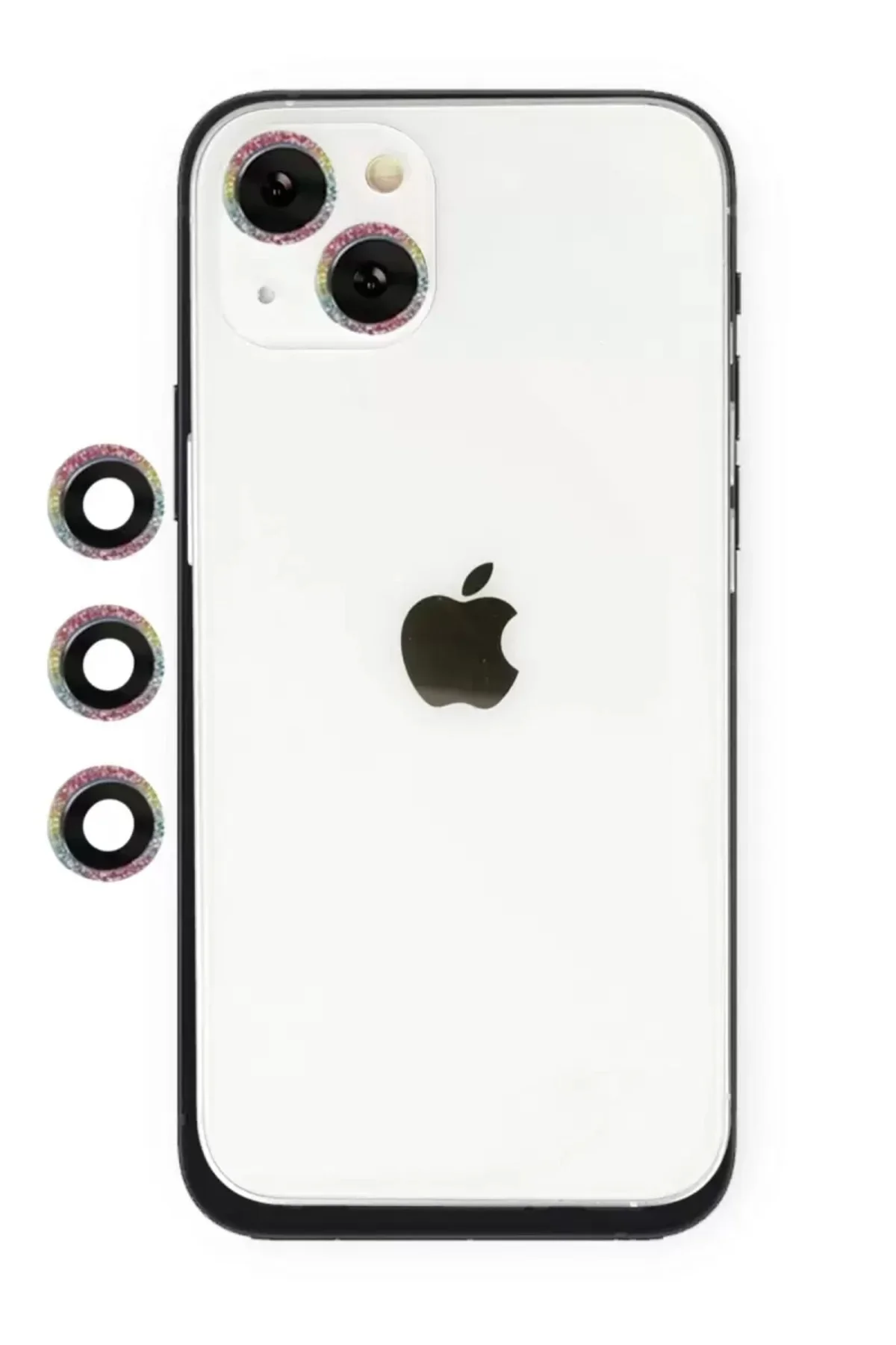 Newface İphone 14 Shine Kamera Lens - Rainbow