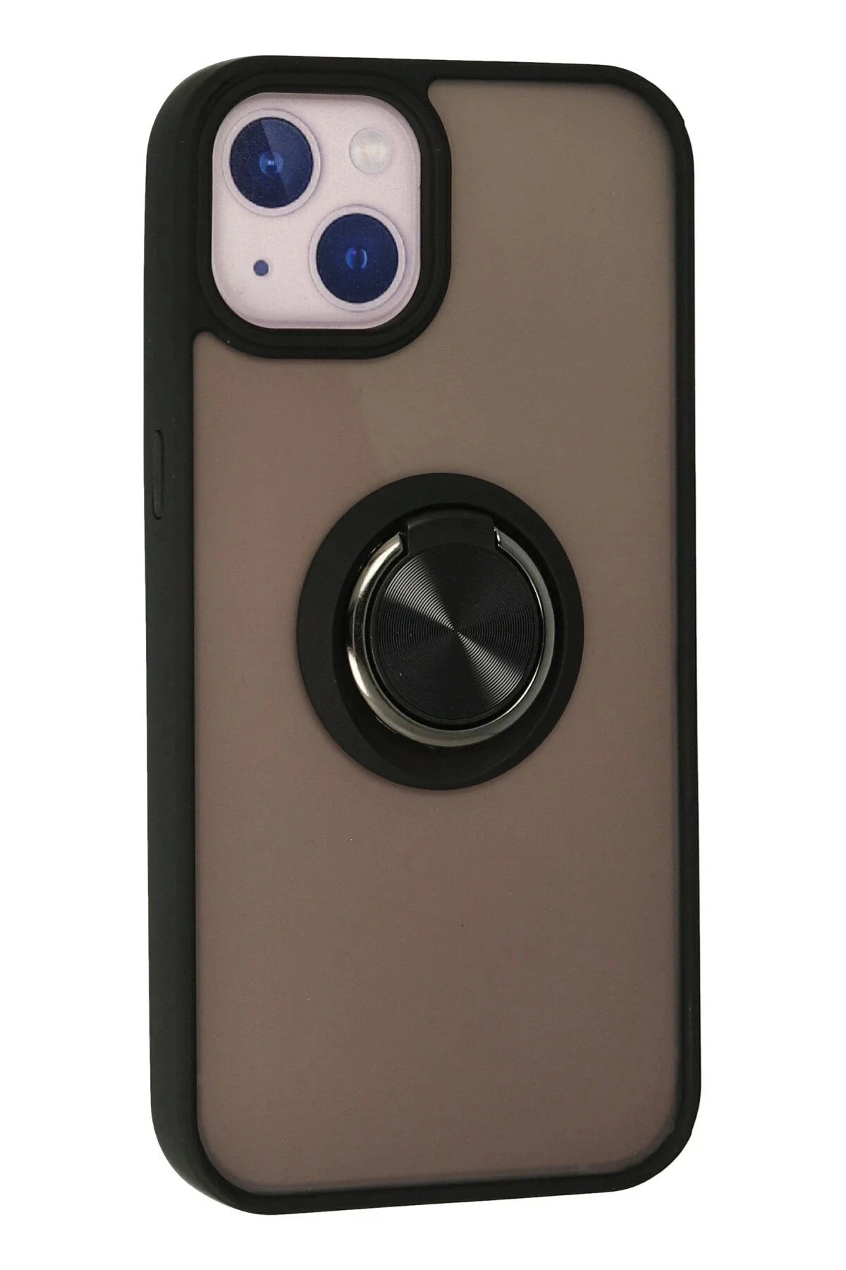 Newface İphone 15 Kılıf Montreal Yüzüklü Silikon Kapak - Siyah
