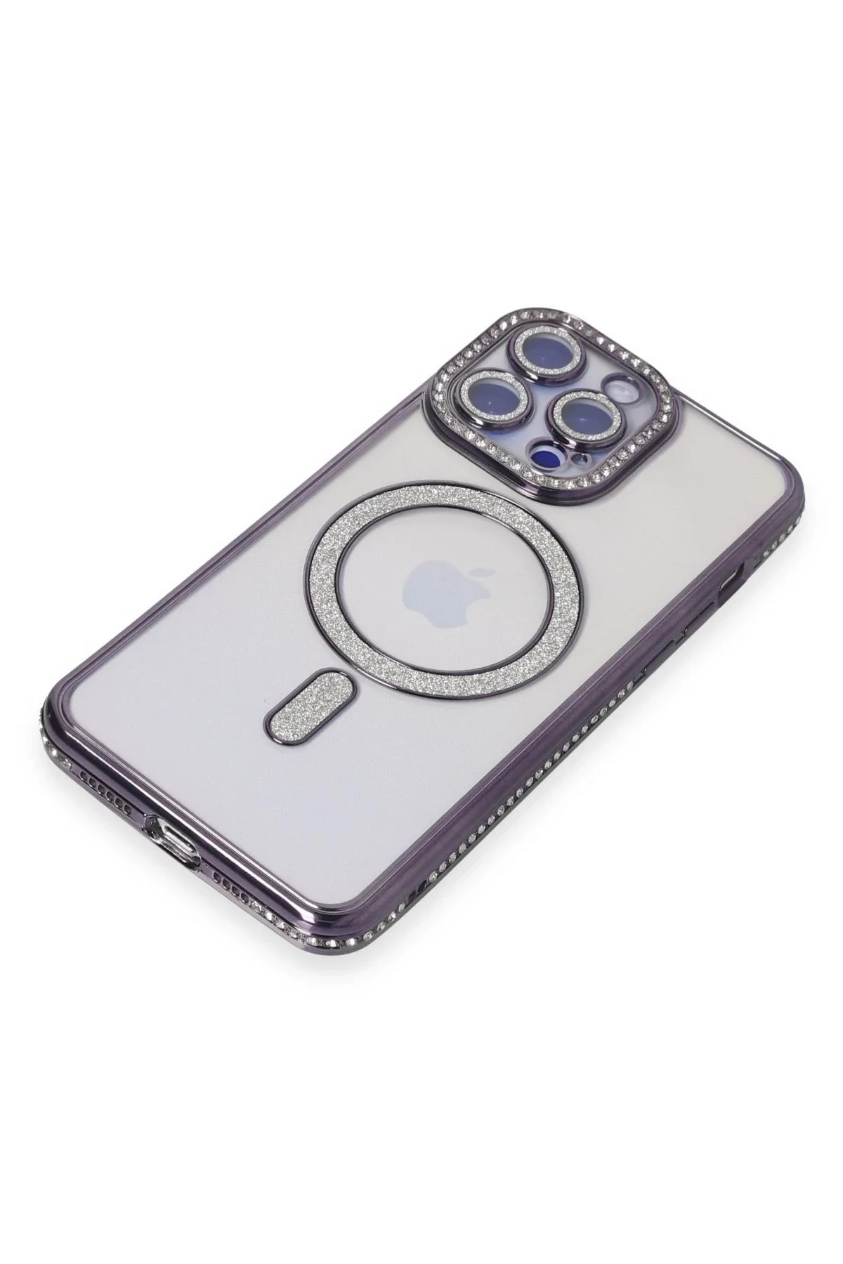 Newface İphone 15 Pro Kılıf Joke Simli Magneticsafe Kılıf - Derin