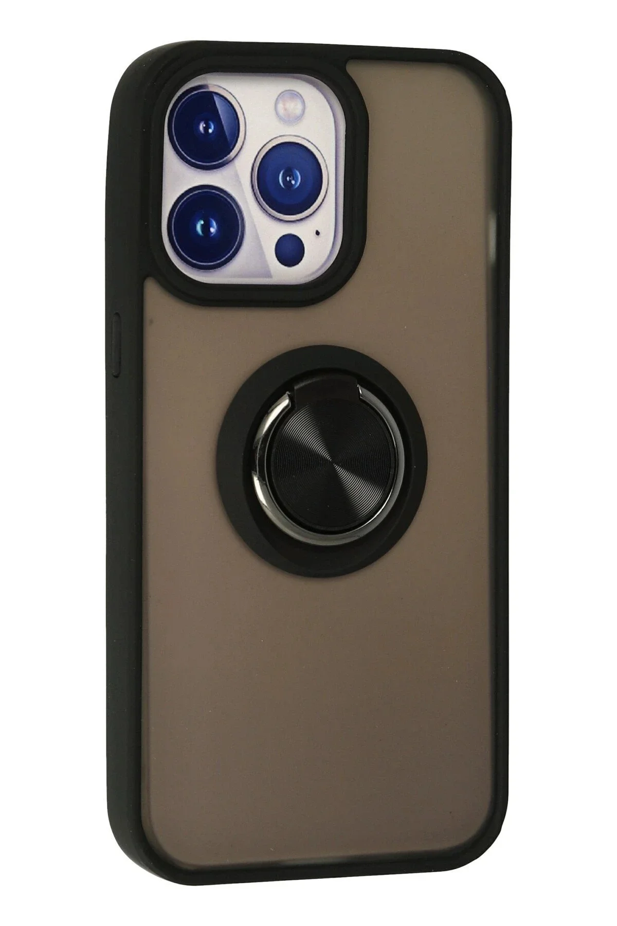 Newface İphone 15 Pro Max Kılıf Montreal Yüzüklü Silikon Kapak - 