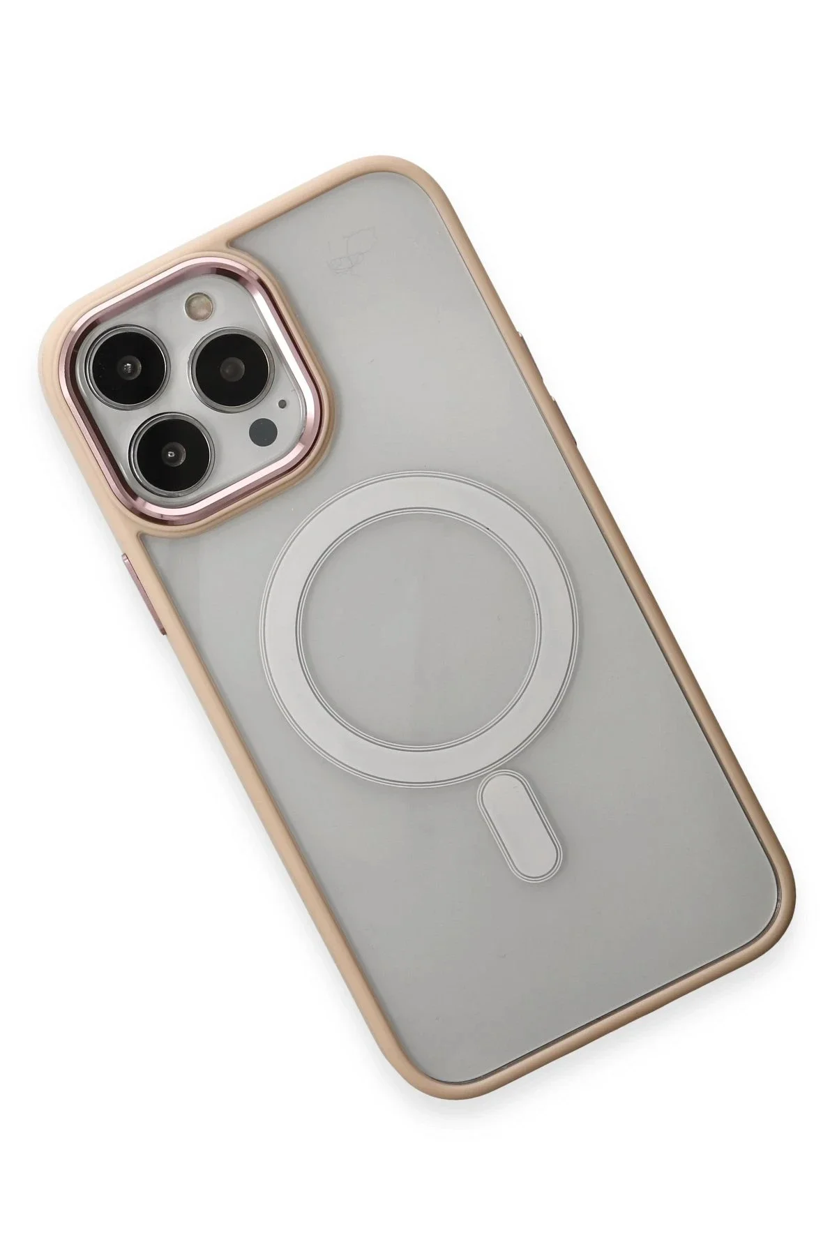 Newface İphone 15 Pro Kılıf Room Magneticsafe Silikon - Pudra