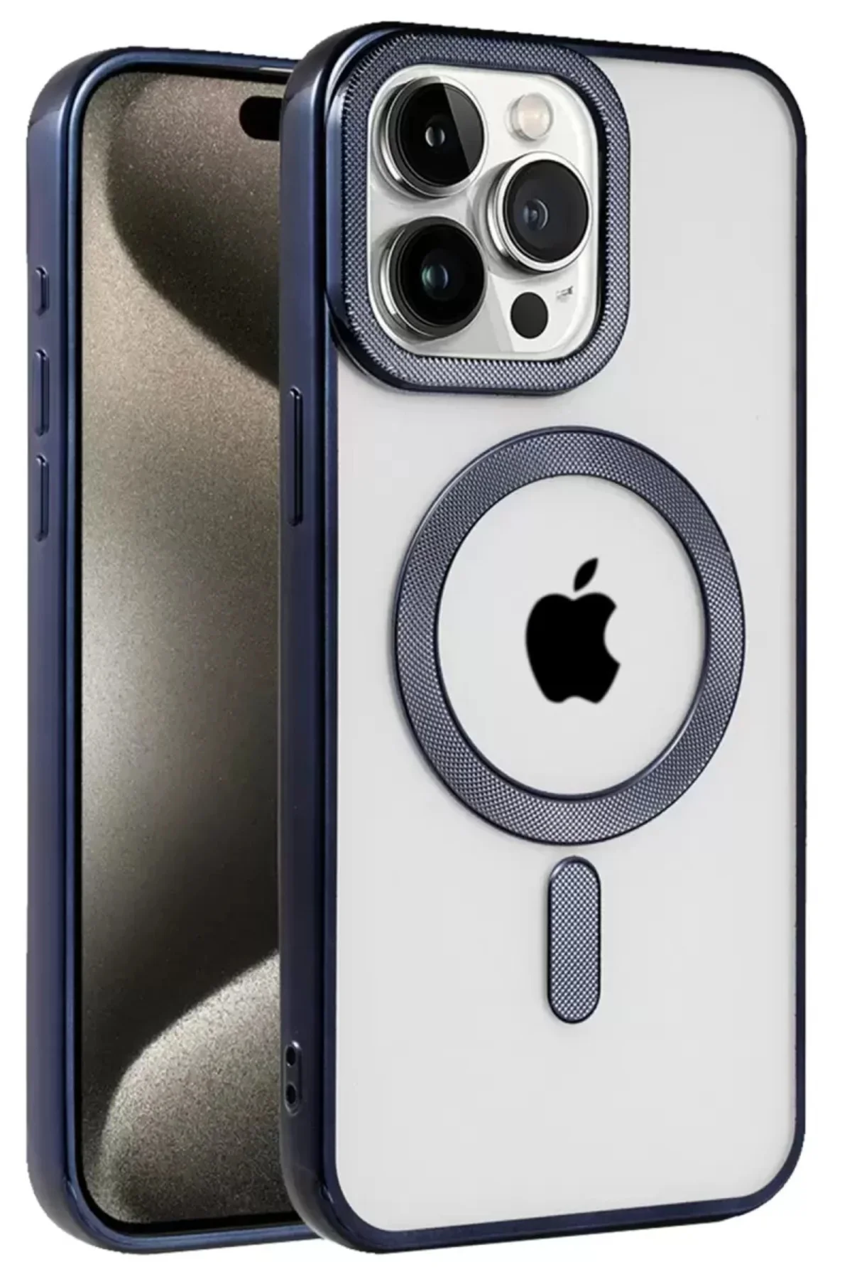 Newface İphone 15 Pro Max Kılıf Kronos Magsafe Kapak - Lacivert
