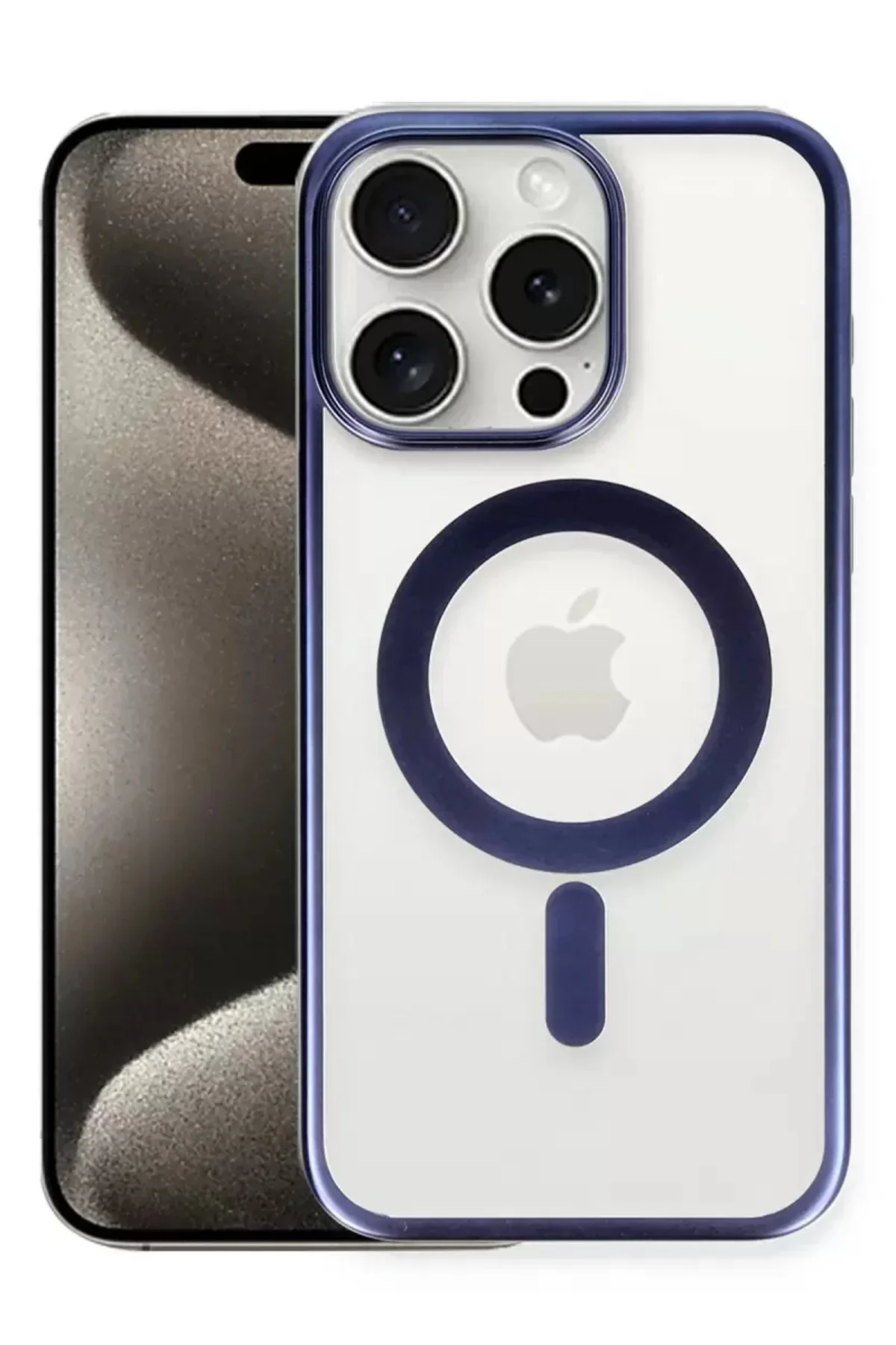 Newface İphone 15 Pro Max Kılıf Erozi Magsafe Kapak - Lacivert