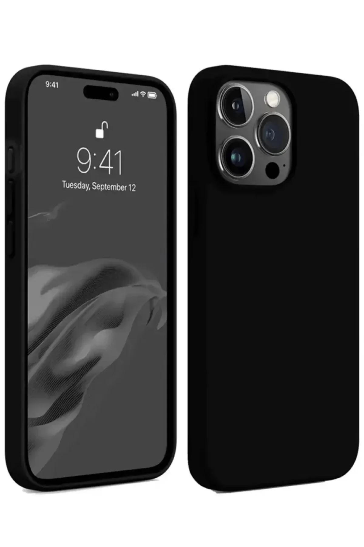 Newface İphone 15 Pro Max Kılıf First Silikon - Siyah
