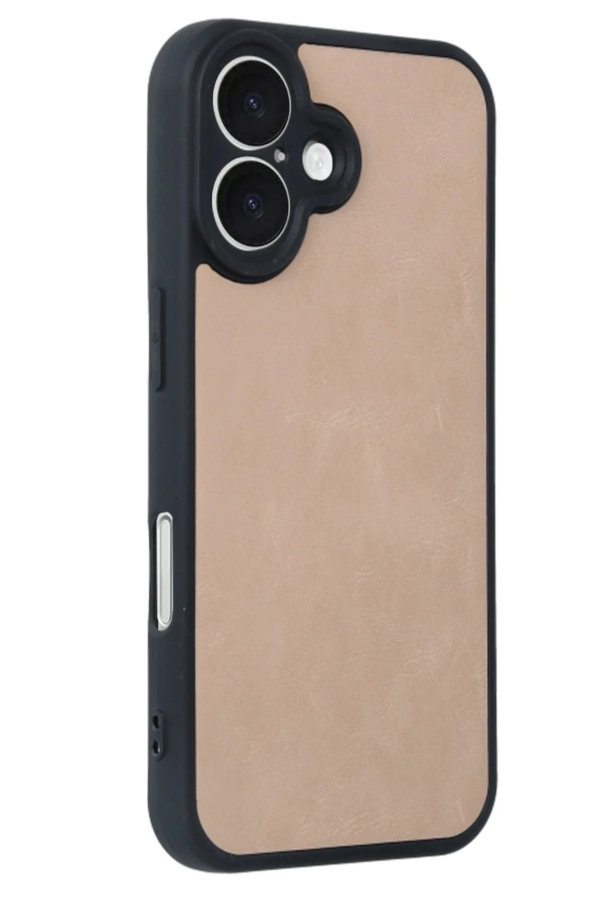 Newface İphone 16 Kılıf Aras Deri Kapak - Pudra