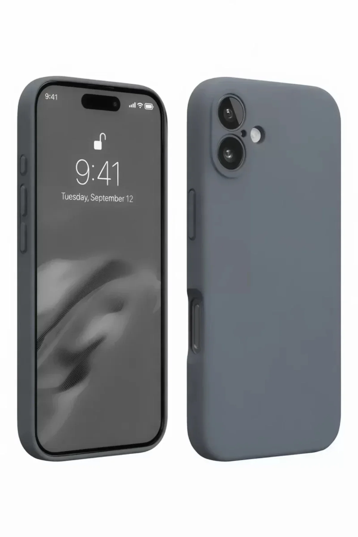 Newface İphone 16 Plus Kılıf Nano İçi Kadife Silikon - Gri