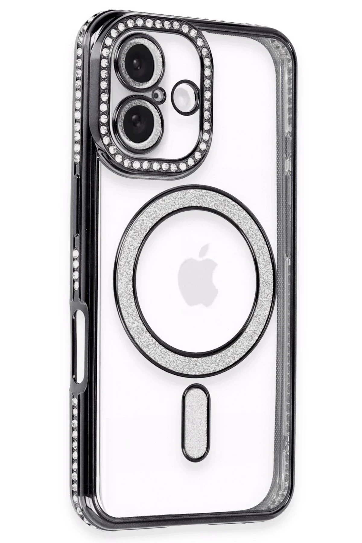 Newface İphone 16 Plus Kılıf Joke Simli Magneticsafe Kılıf - Siya