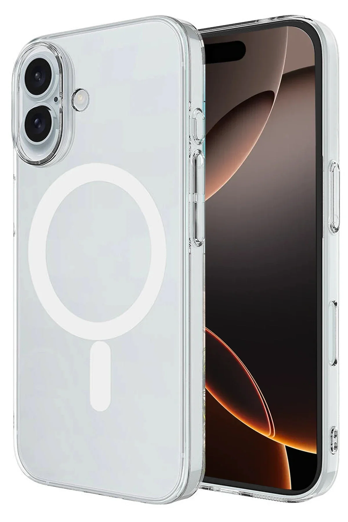 Newface İphone 16 Plus Kılıf Magneticsafe Şeffaf Silikon - Şeffaf