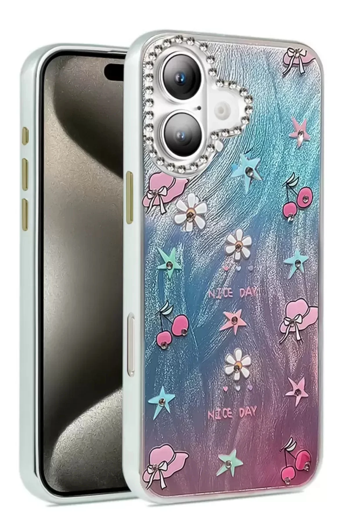Newface İphone 16 Plus Kılıf Blade Aynalı Desenli Kapak - Desen 4
