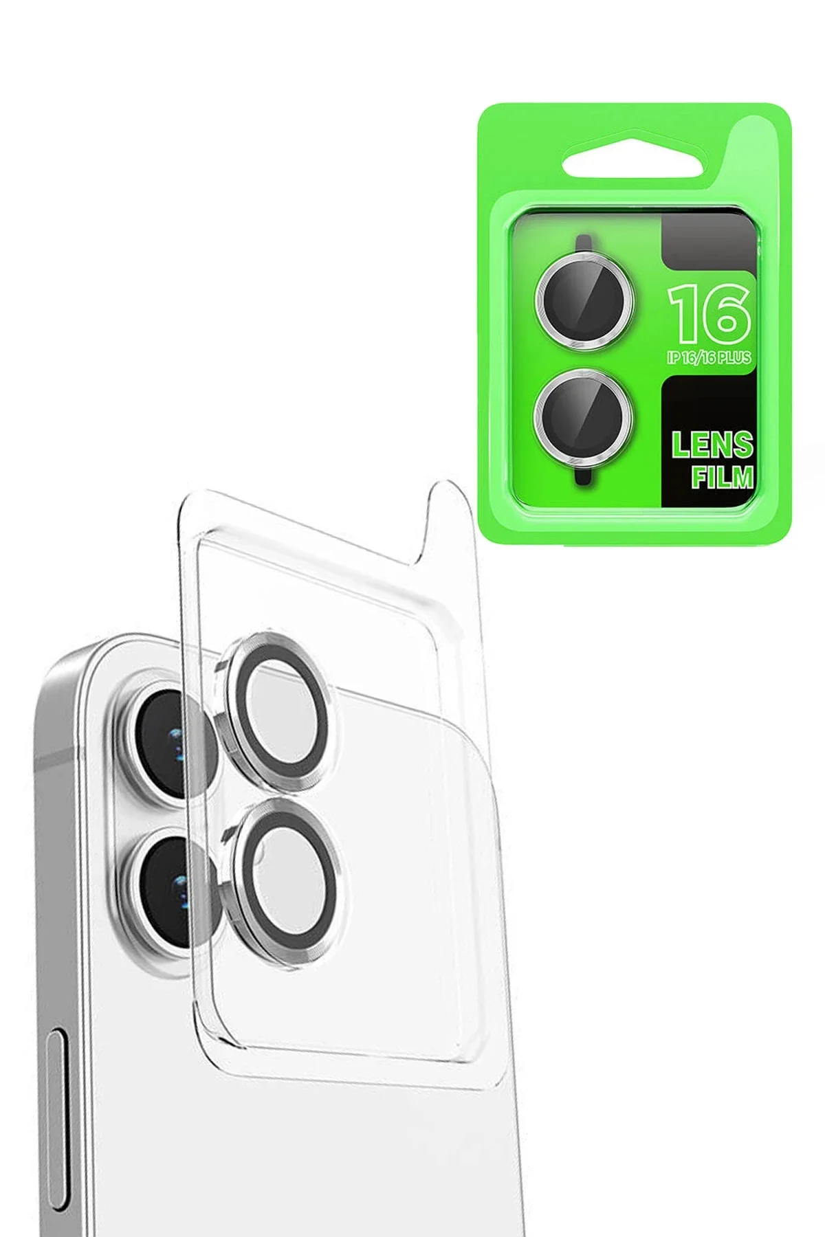 Newface İphone 16 Plus Raze Metal Kamera Lens - Beyaz