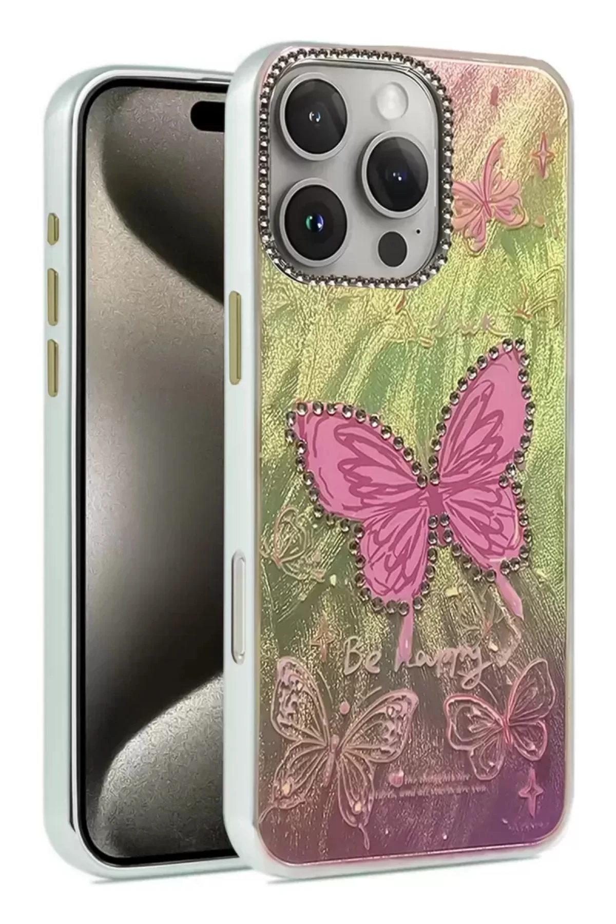 Newface İphone 16 Pro Kılıf Blade Aynalı Desenli Kapak - Desen 5