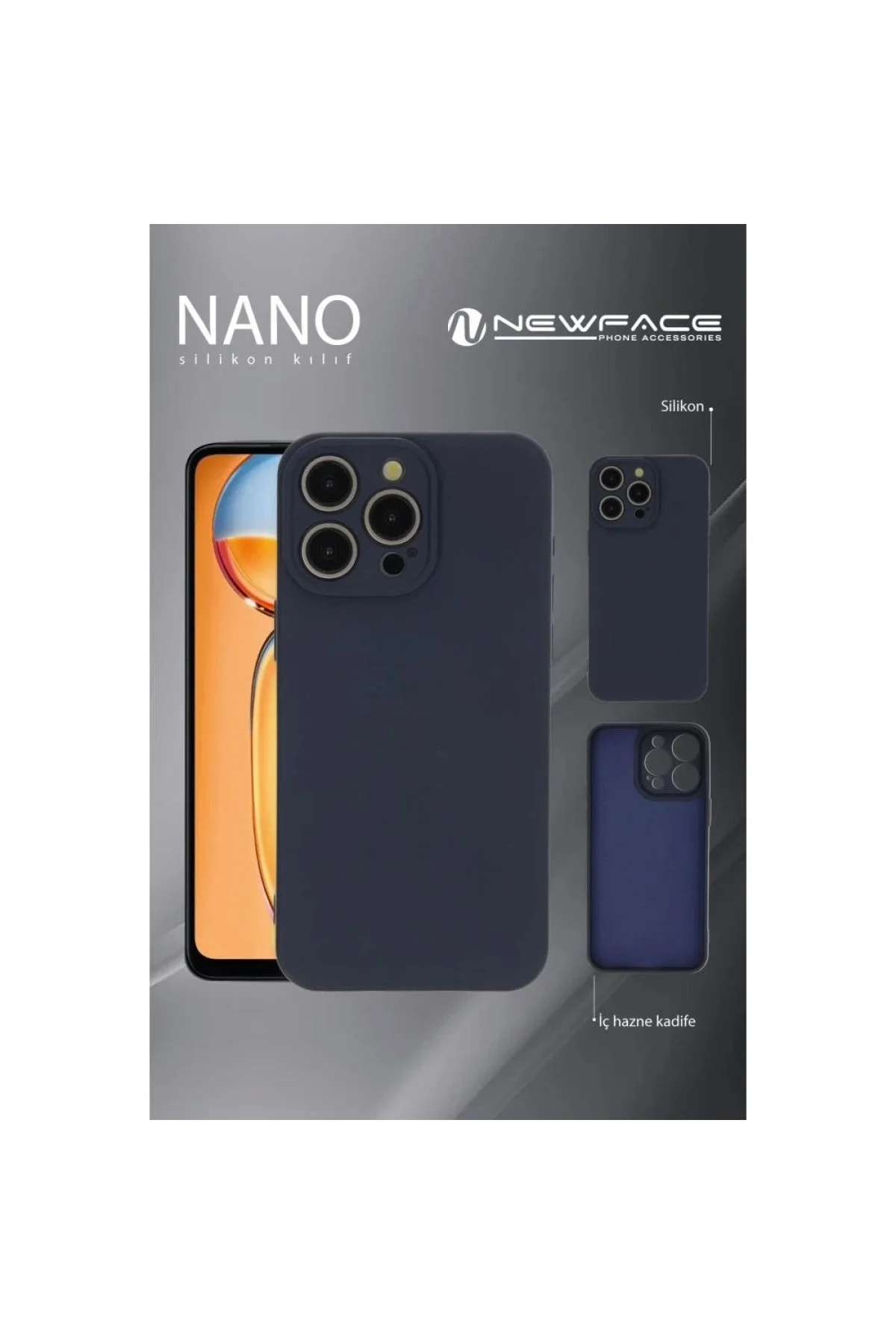 Newface İphone 16 Pro Max Kılıf Nano İçi Kadife Silikon - Mavi