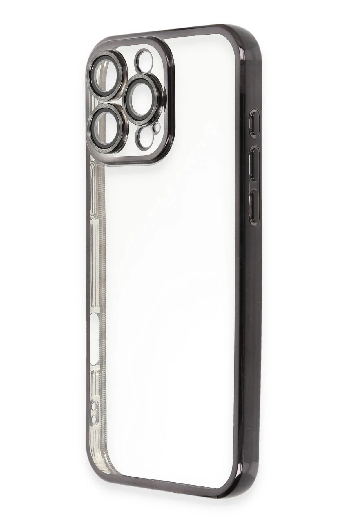 Newface İphone 16 Pro Max Kılıf Razer Lensli Silikon - Siyah