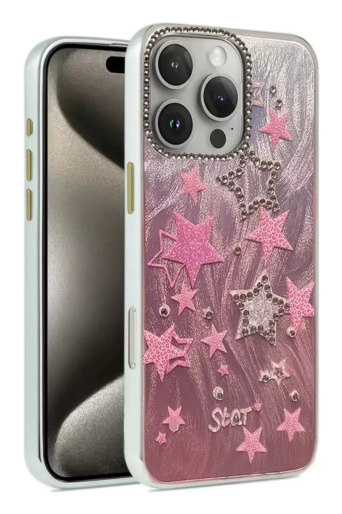 Newface İphone 16 Pro Kılıf Blade Aynalı Desenli Kapak - Desen 7