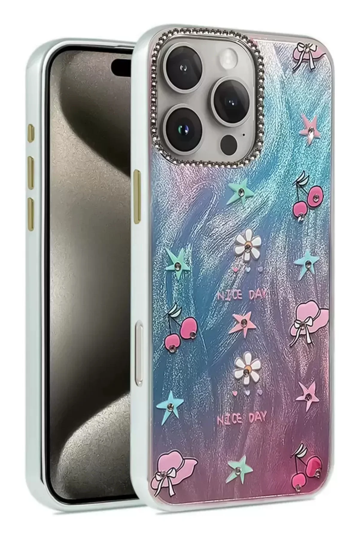 Newface İphone 16 Pro Max Kılıf Blade Aynalı Desenli Kapak - Desen 4