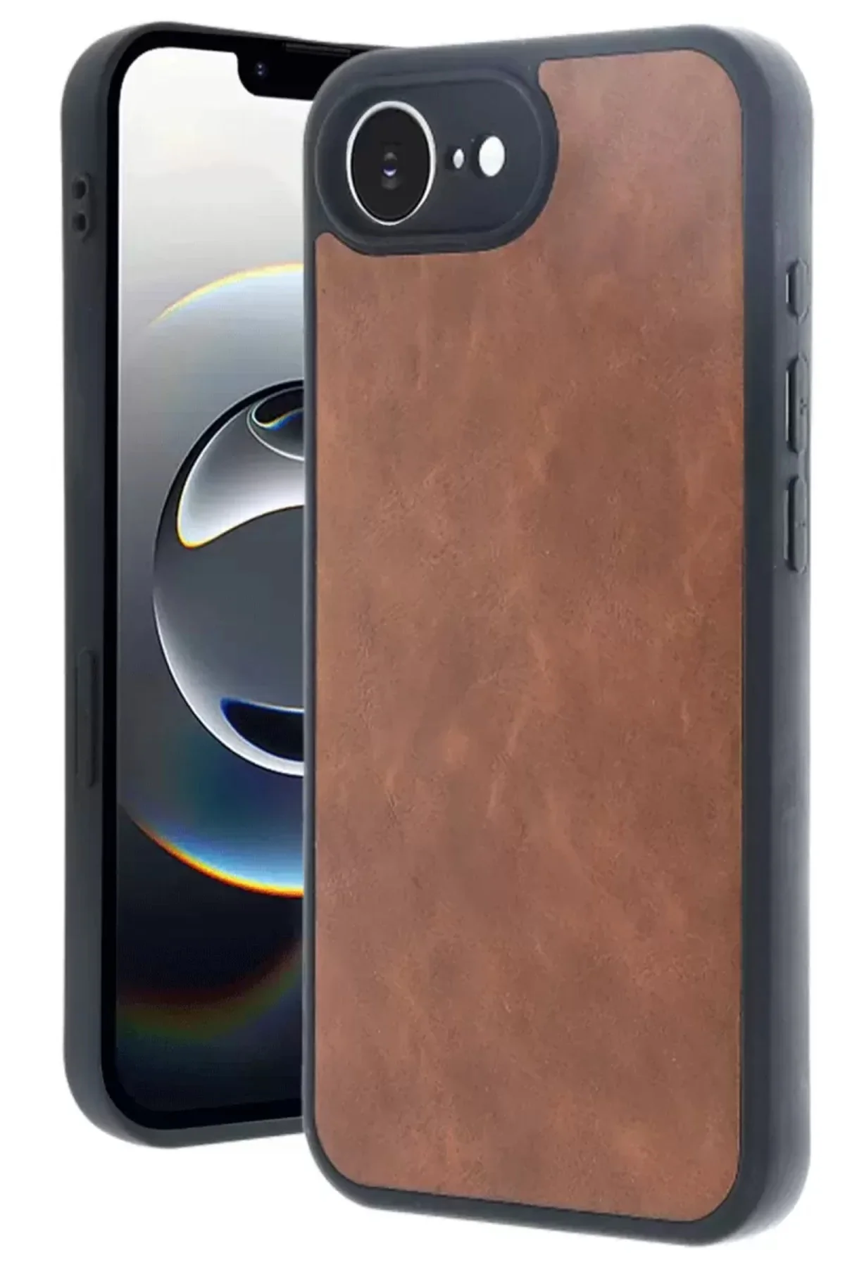 Newface İphone 16e Kılıf Aras Deri Kapak - Taba
