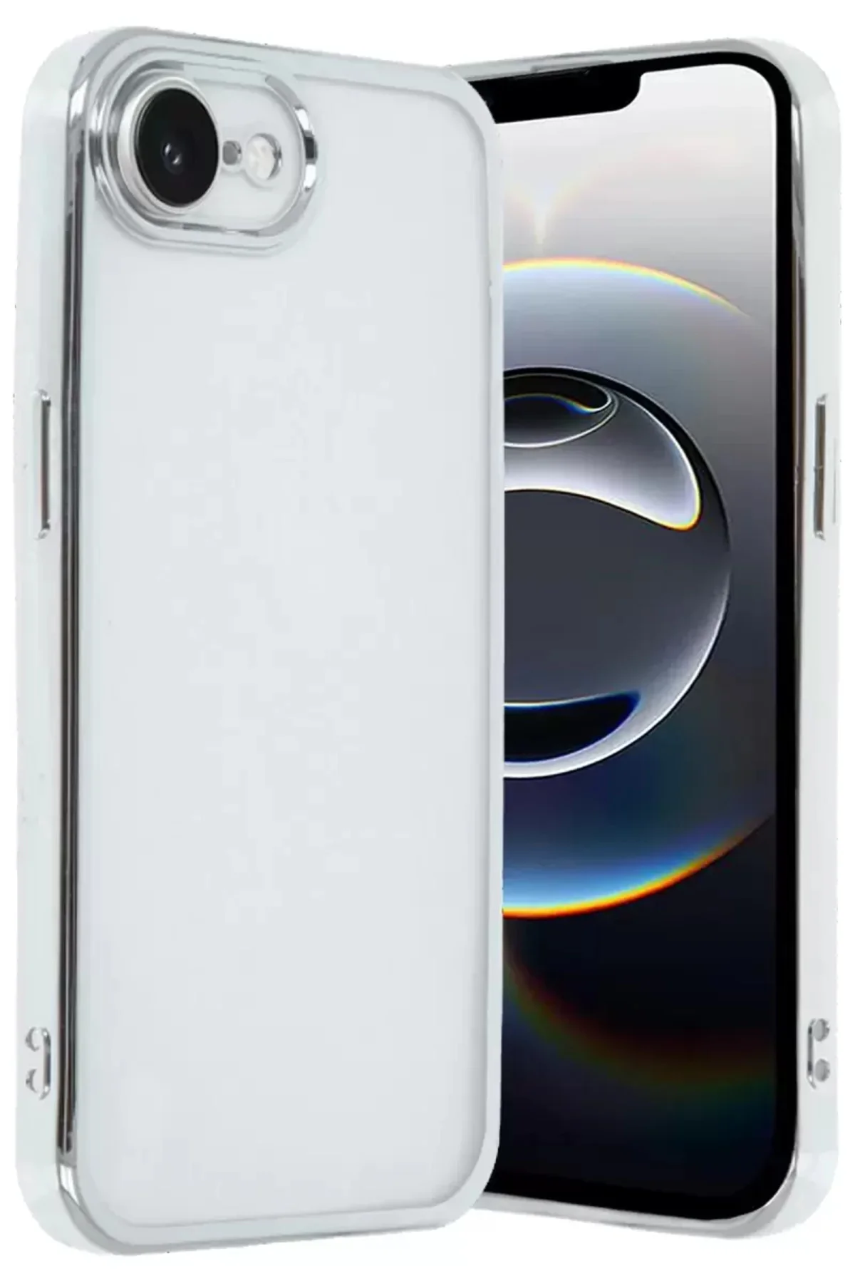 Newface İphone 16e Kılıf Razer Lensli Silikon - Gümüş