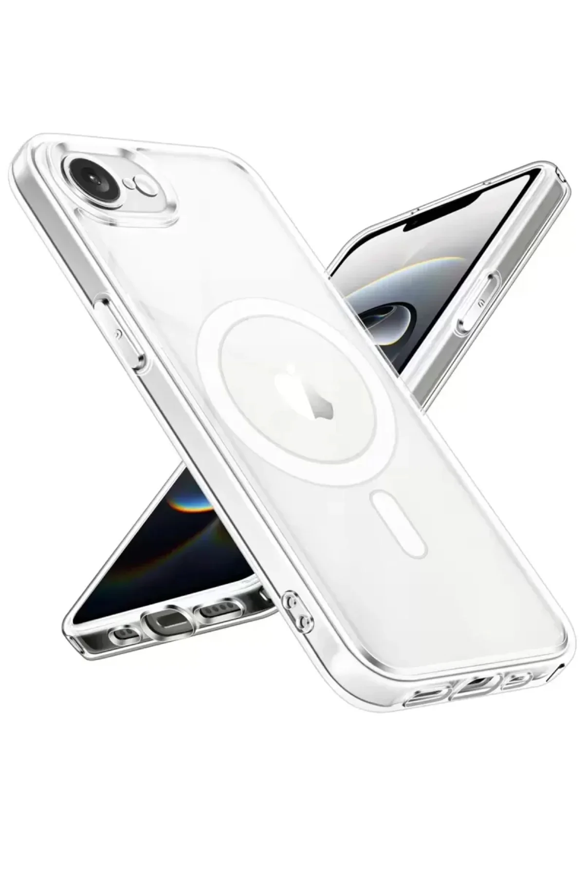 Newface İphone 16e Kılıf Magneticsafe Şeffaf Silikon - Şeffaf