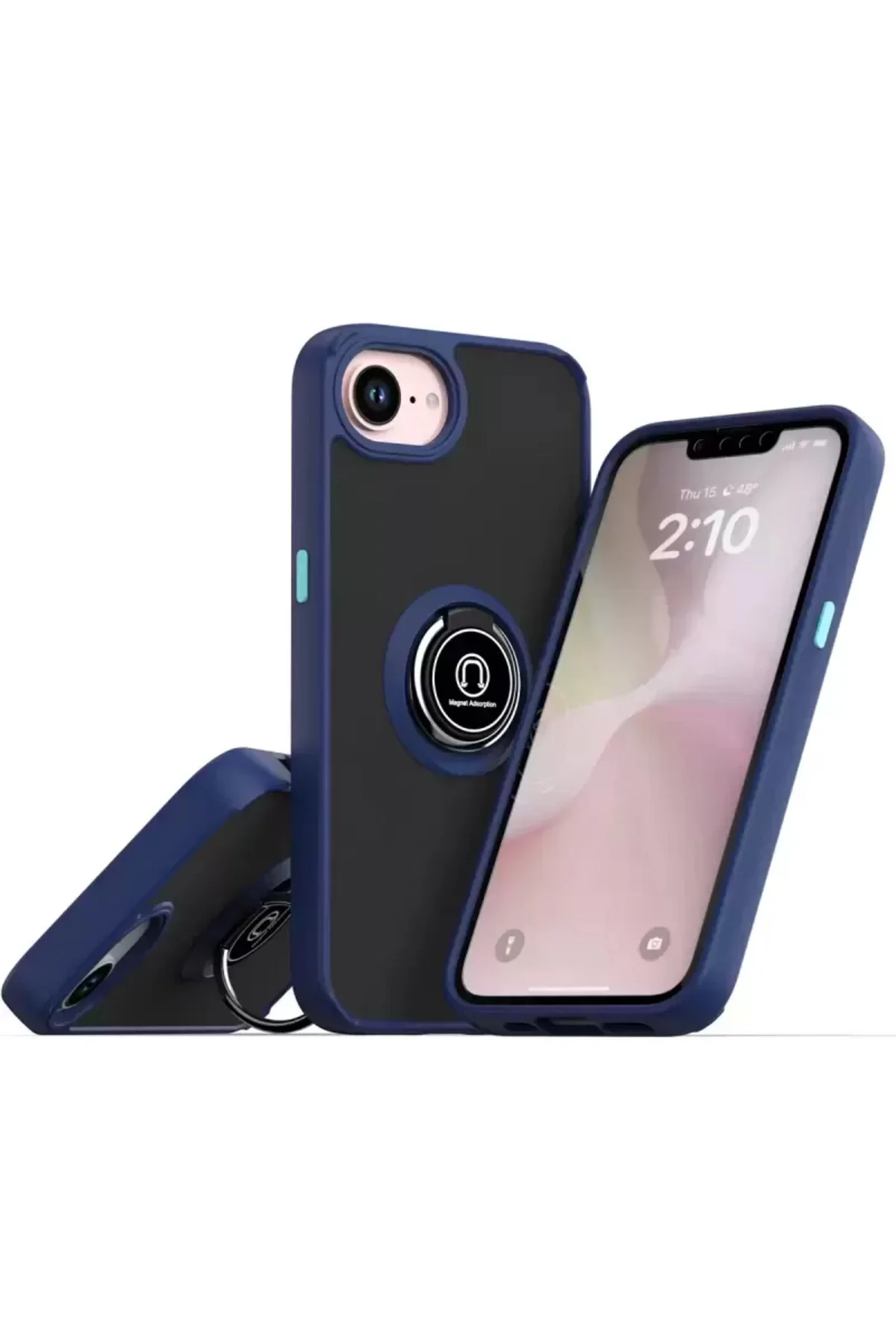 Newface İphone 16e Kılıf Montreal Yüzüklü Silikon Kapak - Laciver