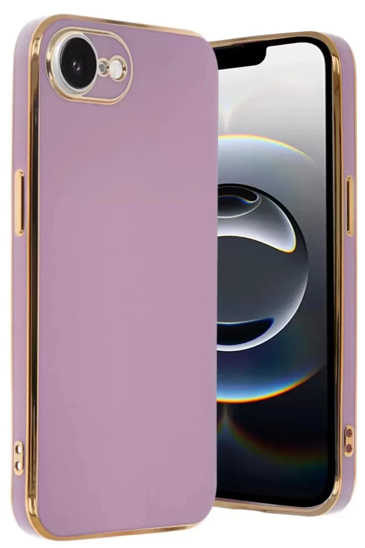 Newface İphone 16e Kılıf Volet Silikon - Mor
