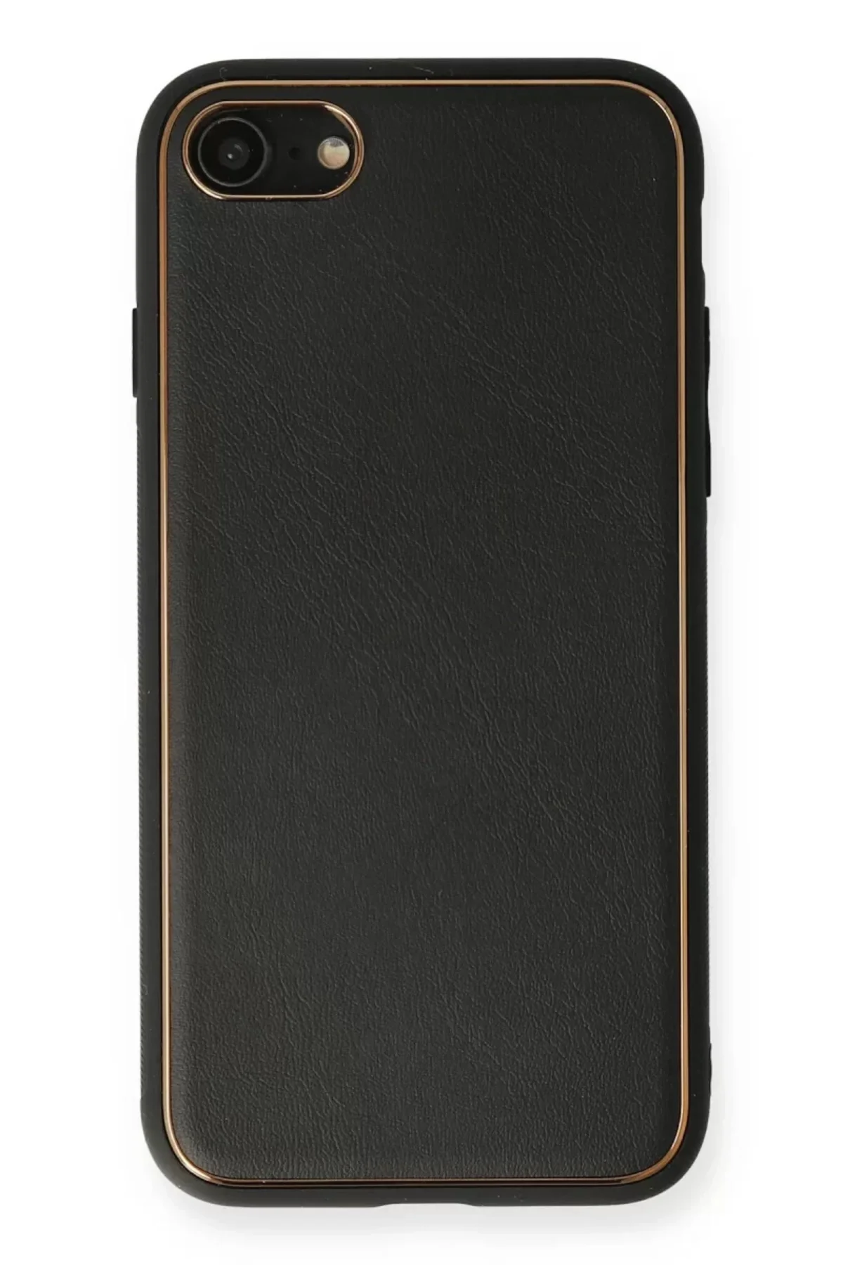 Newface İphone 7 Kılıf Coco Deri Silikon Kapak - Siyah