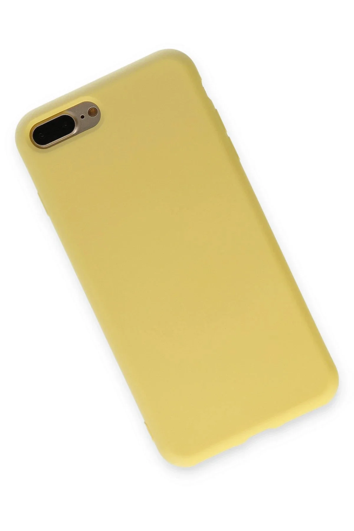 Newface İphone 7 Plus Kılıf Nano İçi Kadife Silikon - Sarı
