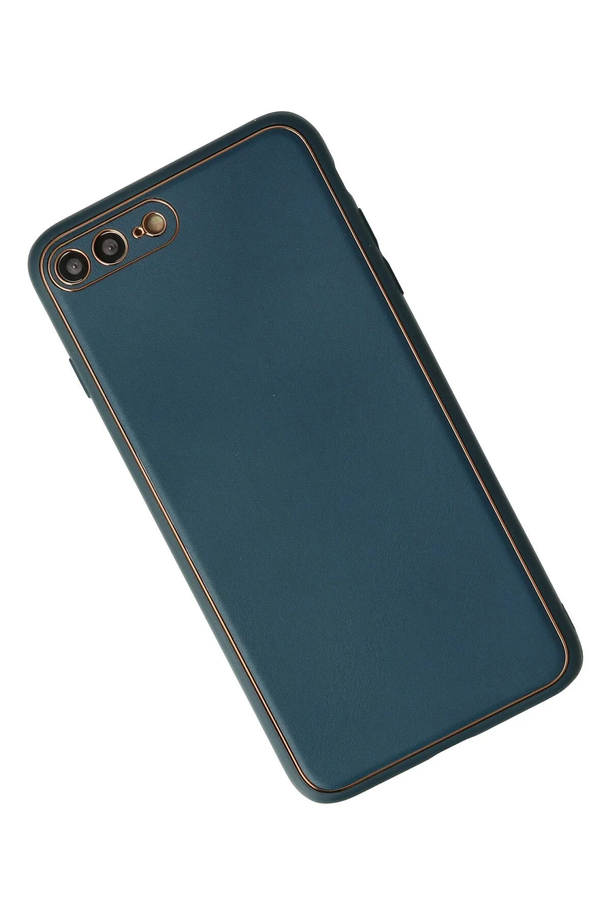 Newface İphone 7 Plus Kılıf Coco Deri Silikon Kapak - Mavi