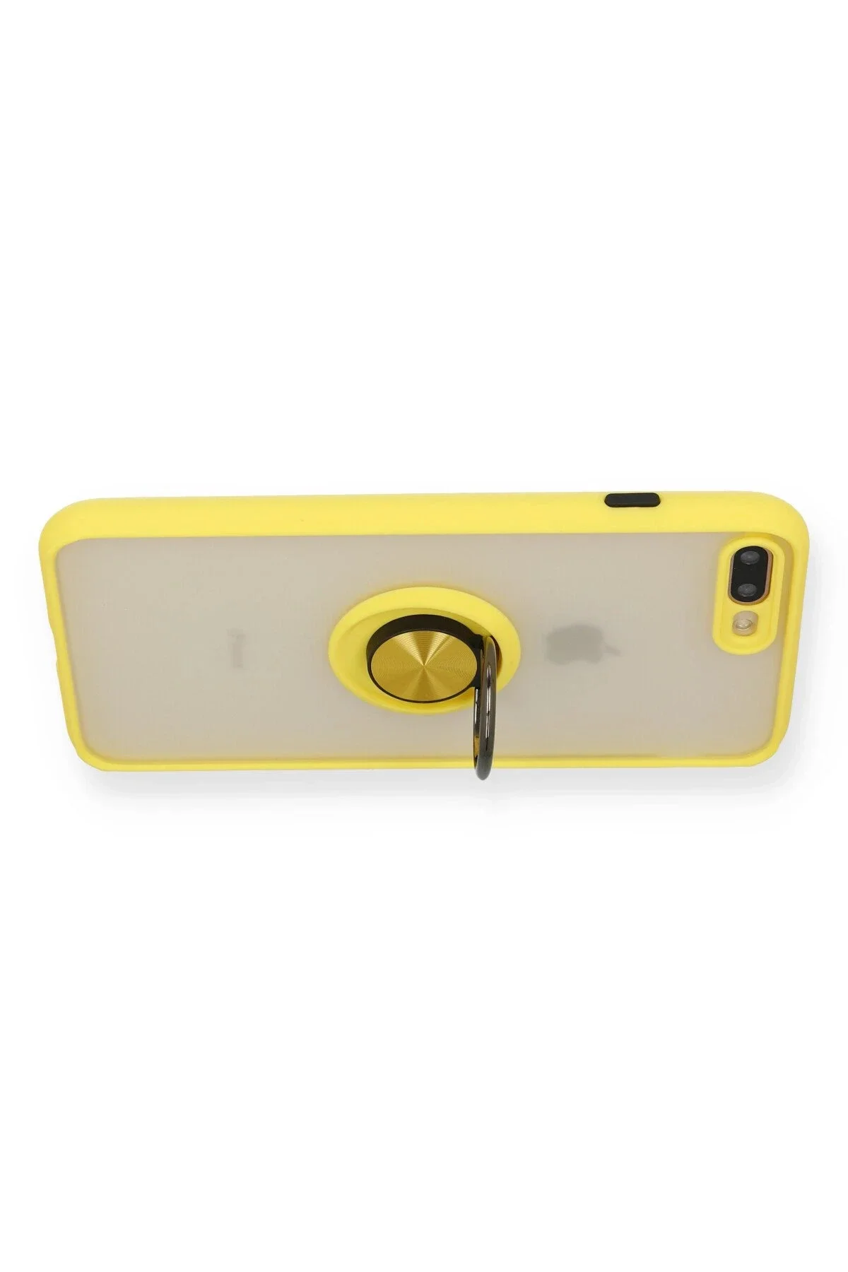 Newface İphone 7 Plus Kılıf Montreal Yüzüklü Silikon Kapak - Sarı