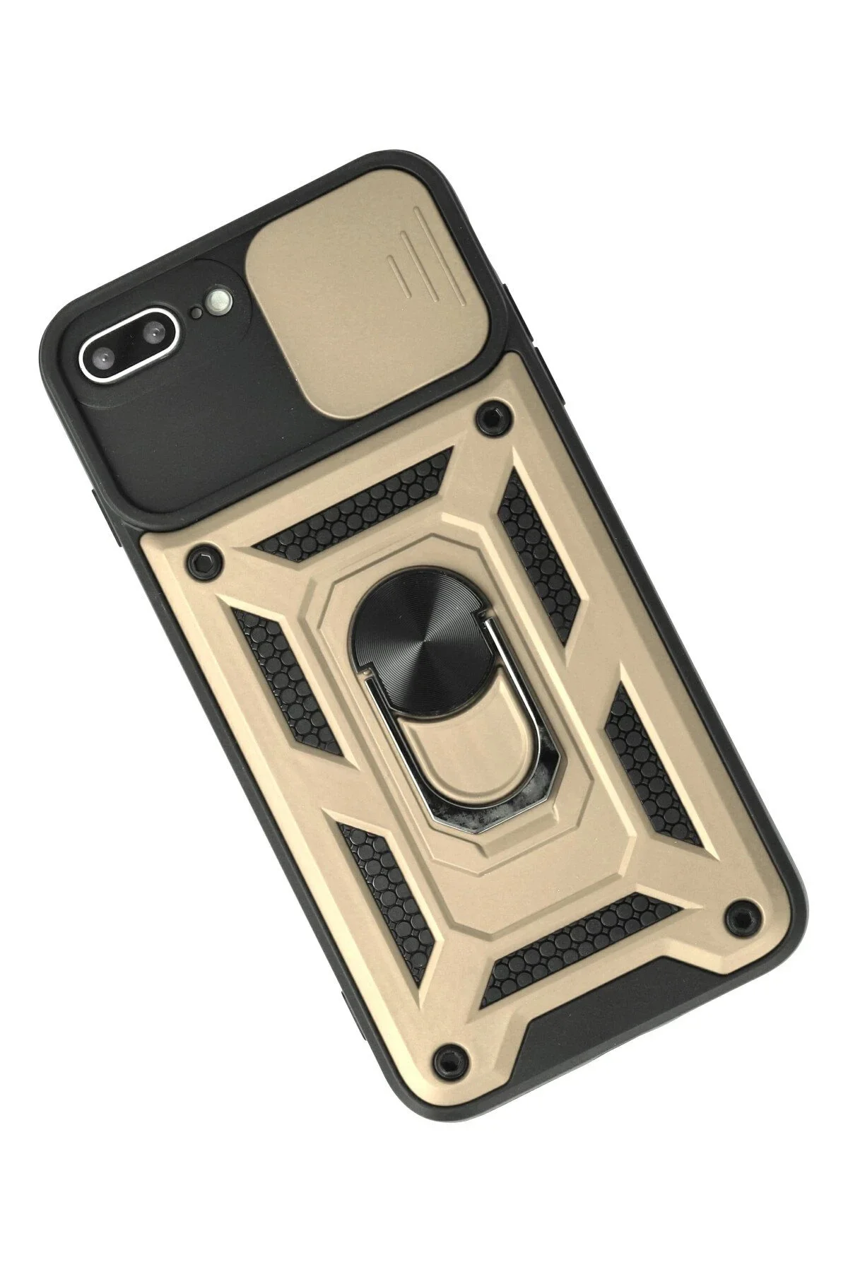 Newface İphone 7 Plus Kılıf Pars Lens Yüzüklü Silikon - Gold