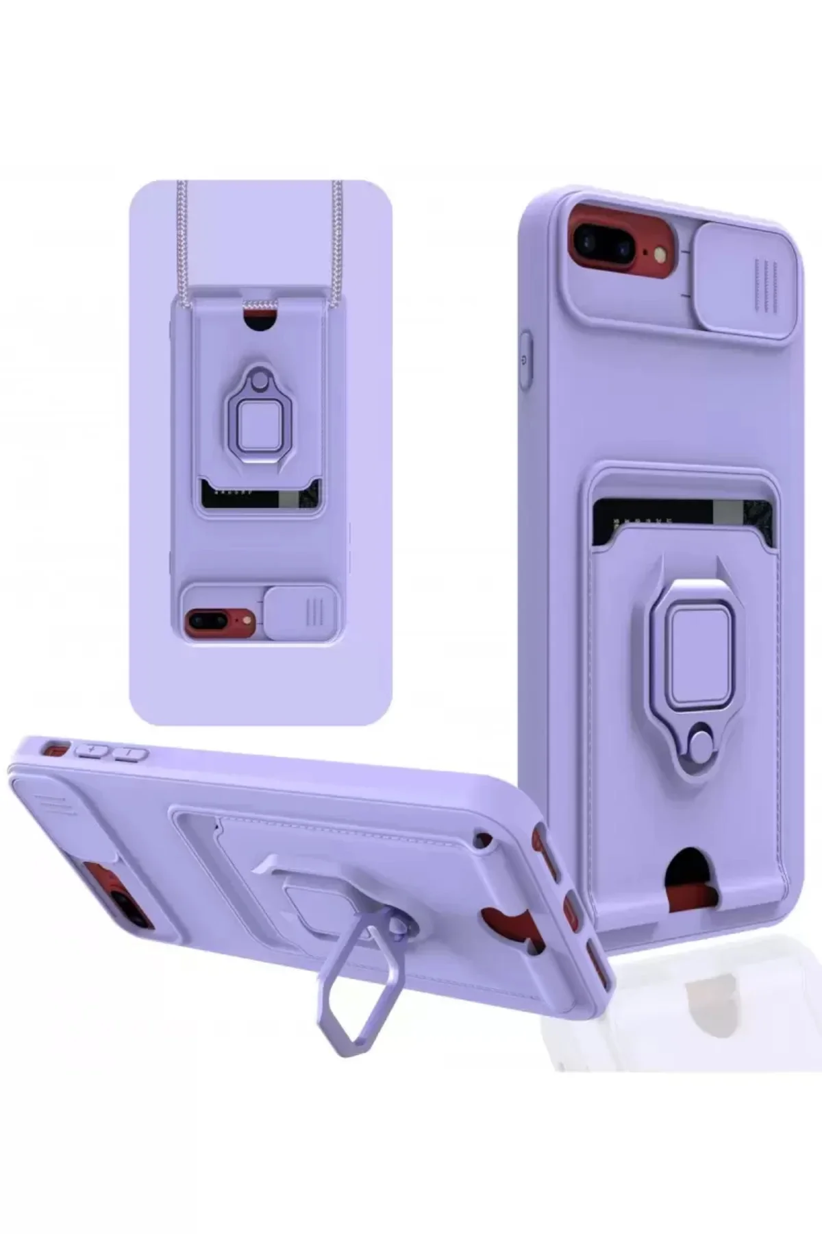 Newface İphone 7 Plus Kılıf Zuma Kartvizitli Yüzüklü Silikon - Li
