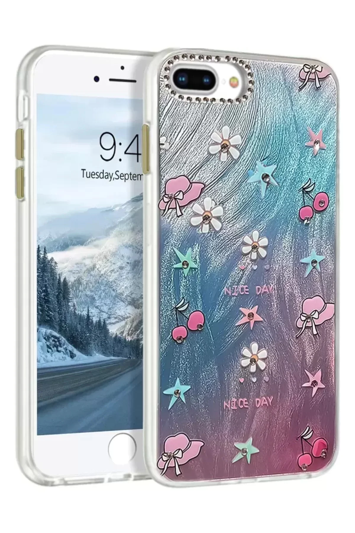 Newface İphone 7 Plus Kılıf Blade Aynalı Desenli Kapak - Desen 4