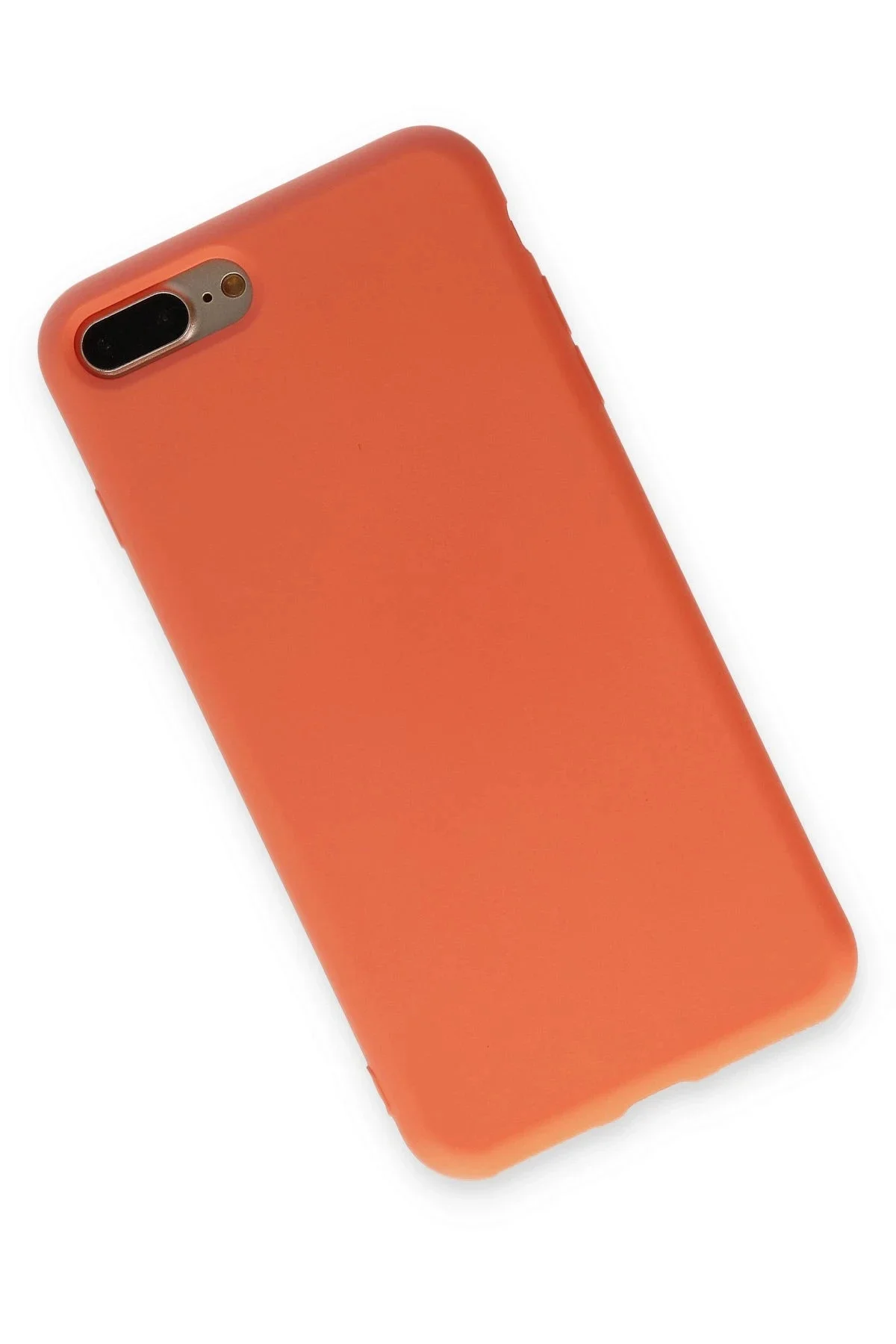 Newface İphone 7 Plus Kılıf Nano İçi Kadife Silikon - Turuncu