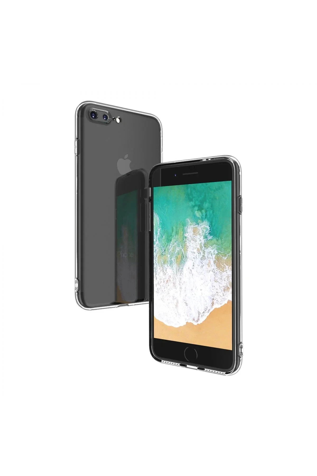 Newface İphone 8 Plus Kılıf Deluxe 2mm Şeffaf Silikon