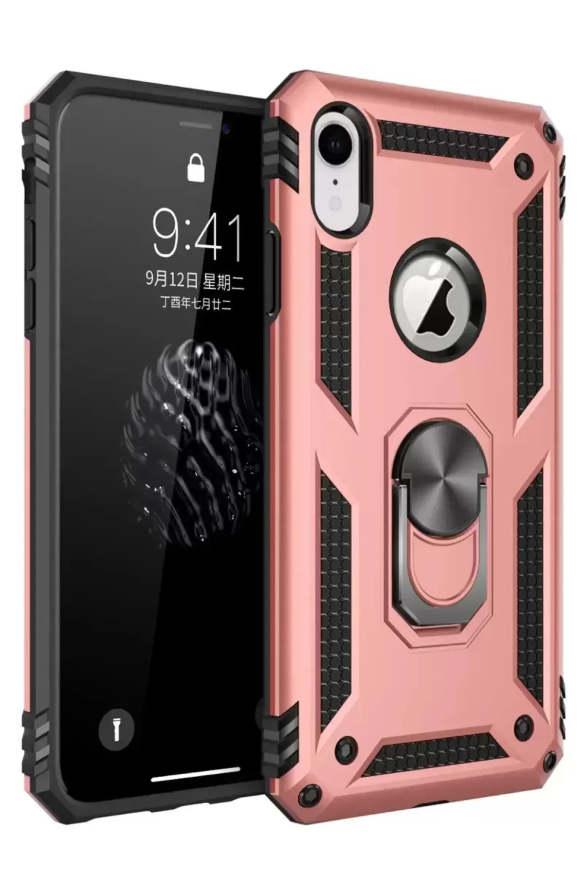 Newface İphone Xr Kılıf Sofya Yüzüklü Silikon Kapak - Rose