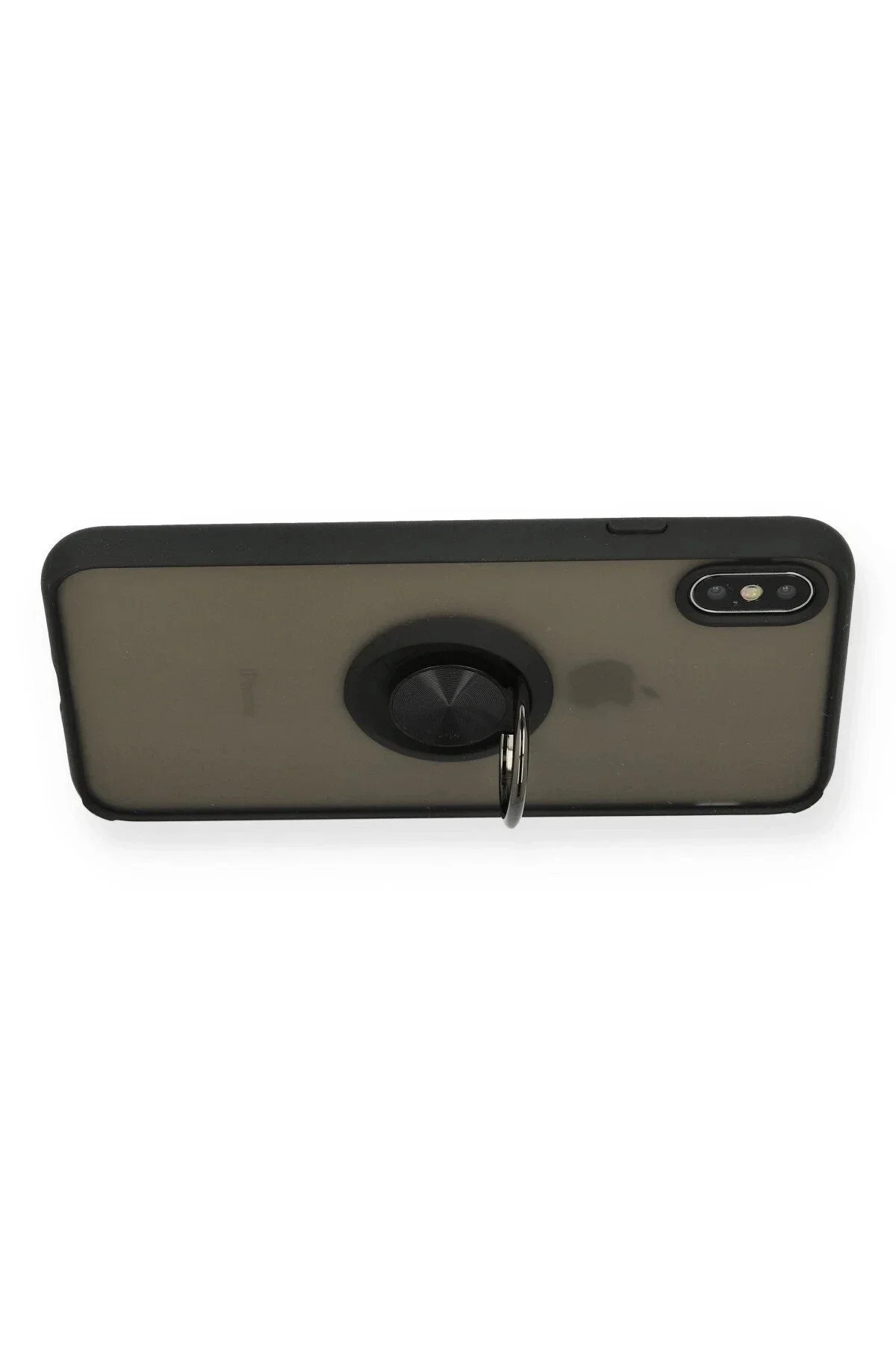 Newface İphone Xs Max Kılıf Montreal Yüzüklü Silikon Kapak - Siya