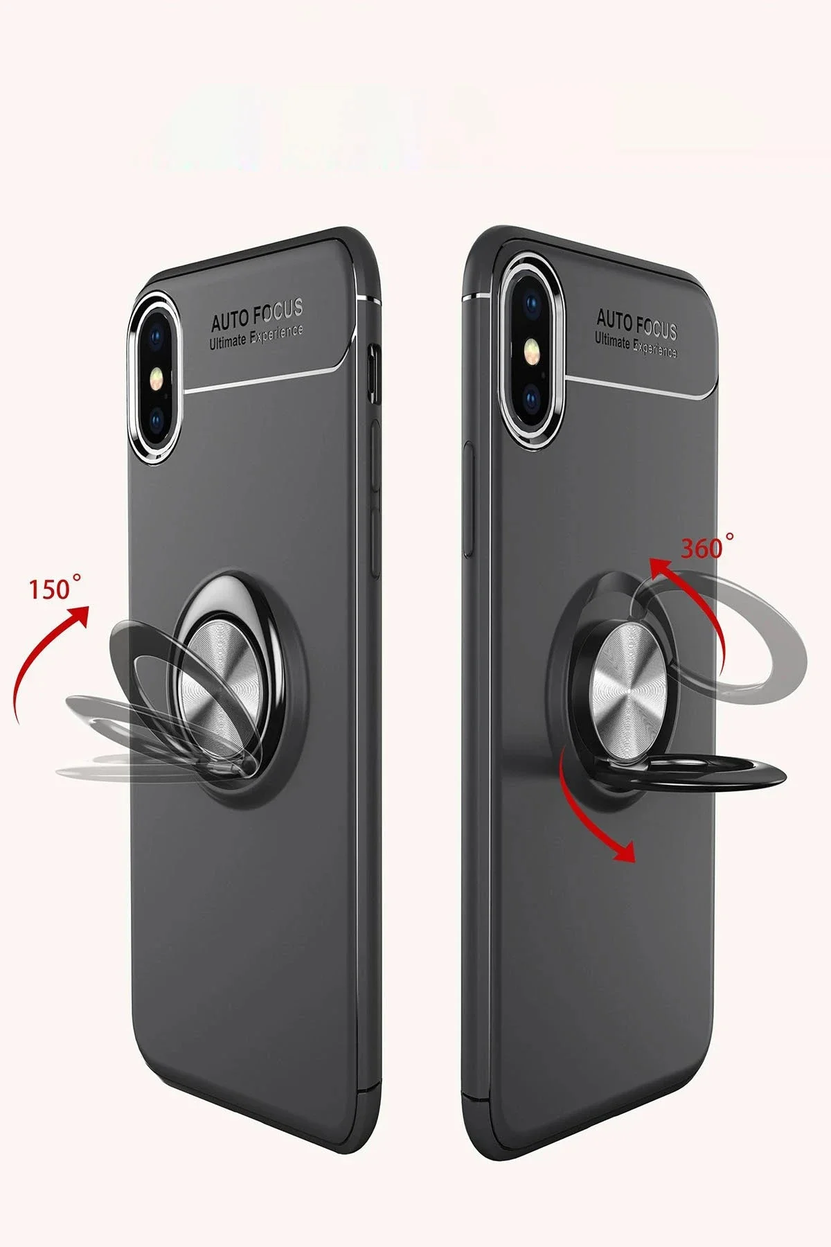 Newface İphone Xs Max Kılıf Range Yüzüklü Silikon - Mavi