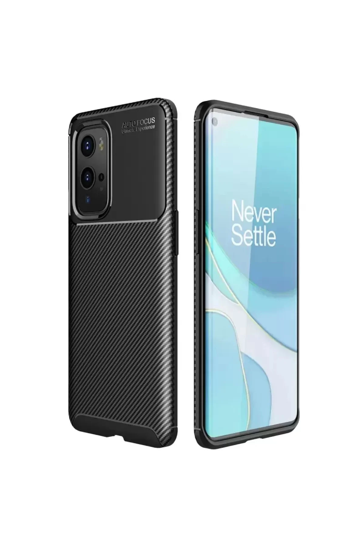 Newface One Plus 9 Pro Kılıf Auto Focus Karbon Kapak - Siyah