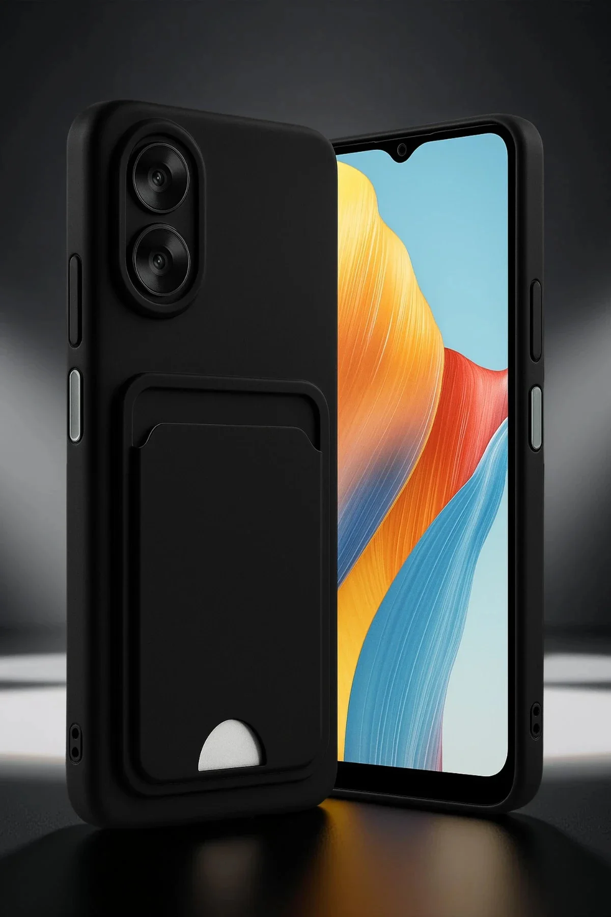 Newface Oppo A38 Kılıf Kelvin Kartvizitli Silikon - Lila