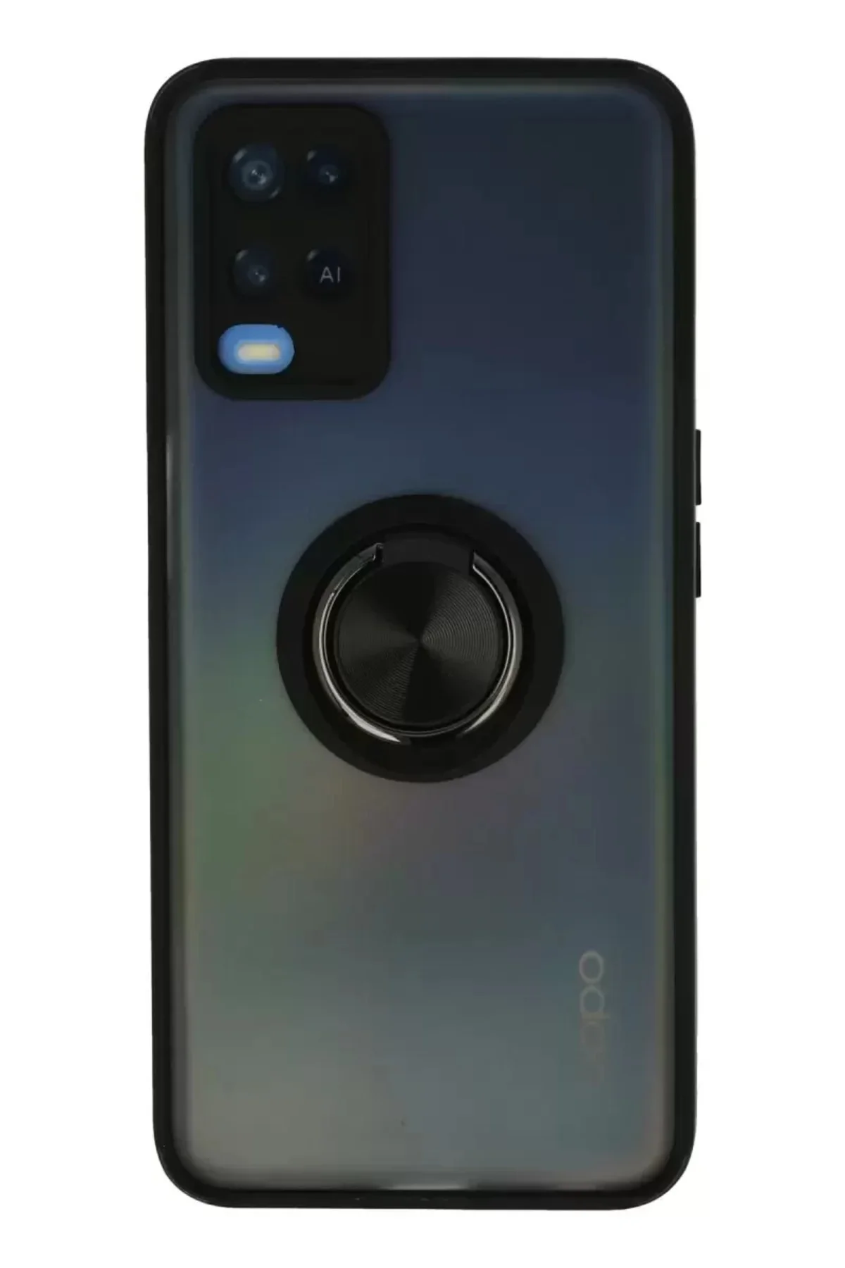 Newface Oppo A54 4g Kılıf Montreal Yüzüklü Silikon Kapak - Siyah